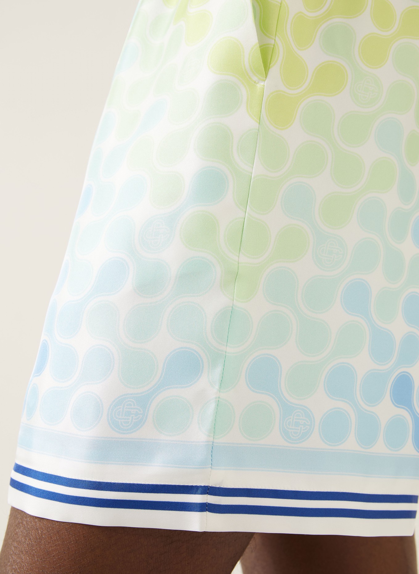 Casablanca Seidenshorts: BLAU / HELLGRÜN / WEISS