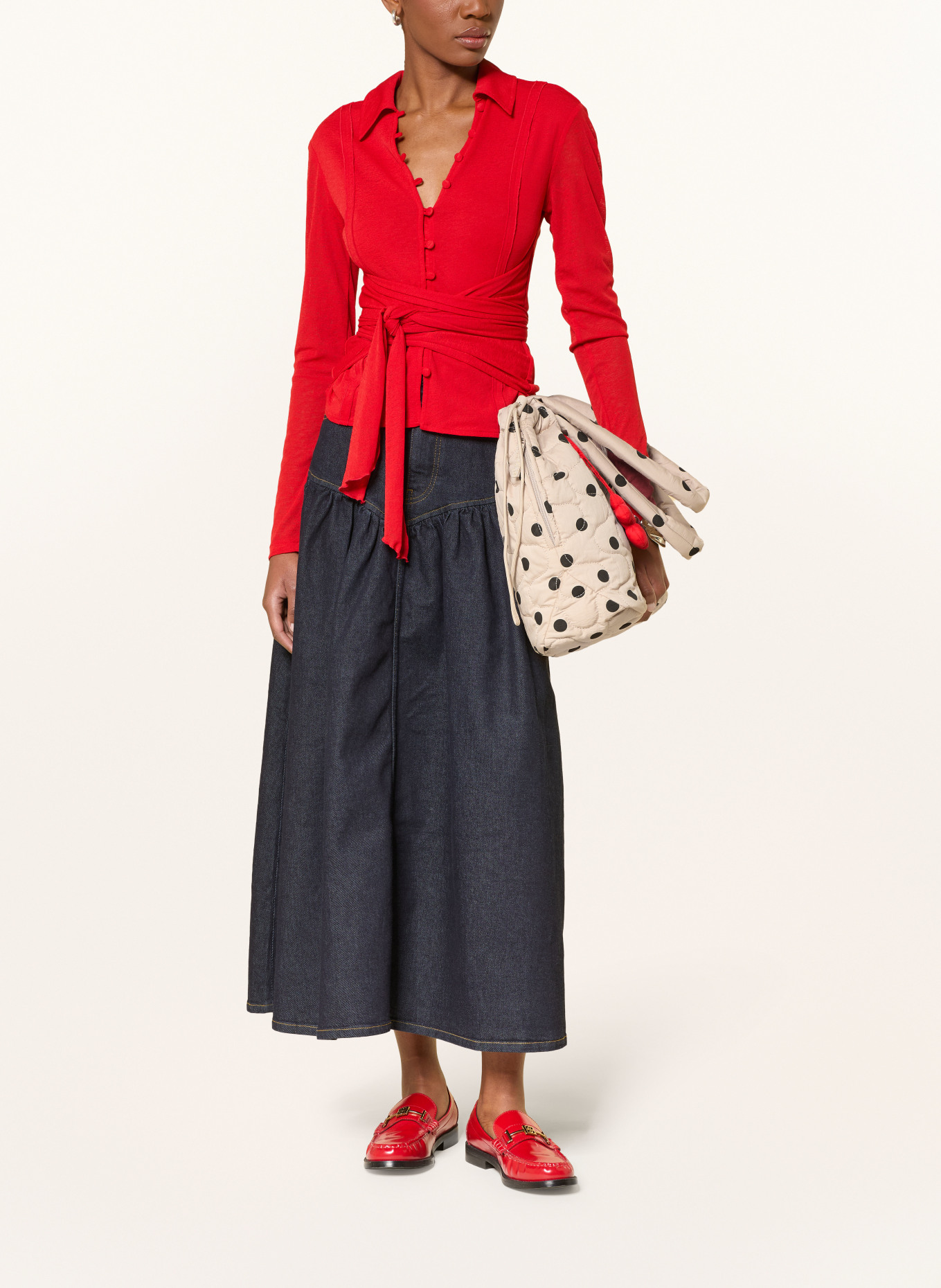 SEIDENFELT Sac cabas VAALA: BEIGE / NOIR