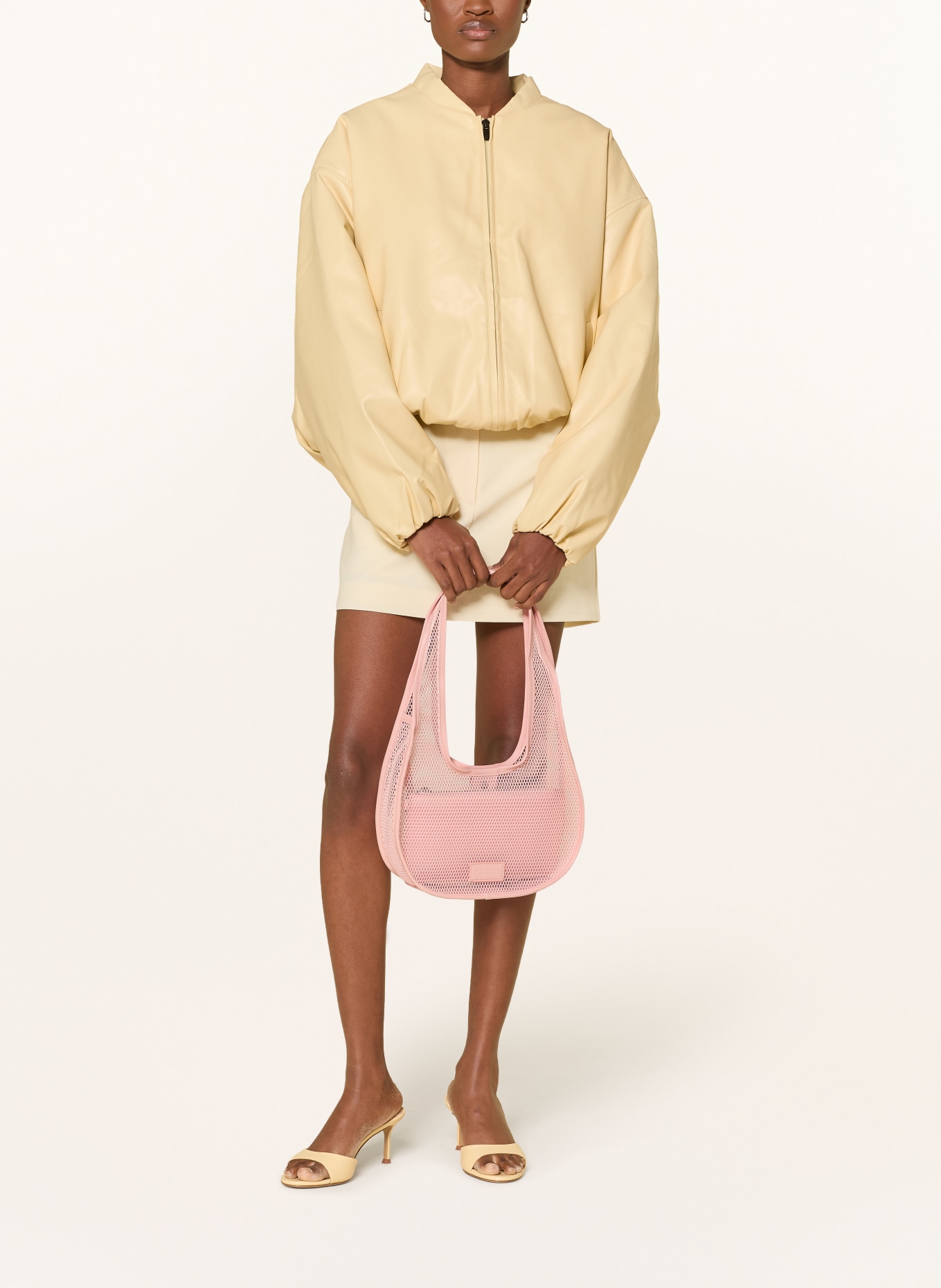 SEIDENFELT HALKIA Mesh Shoulder Bag: ROSE