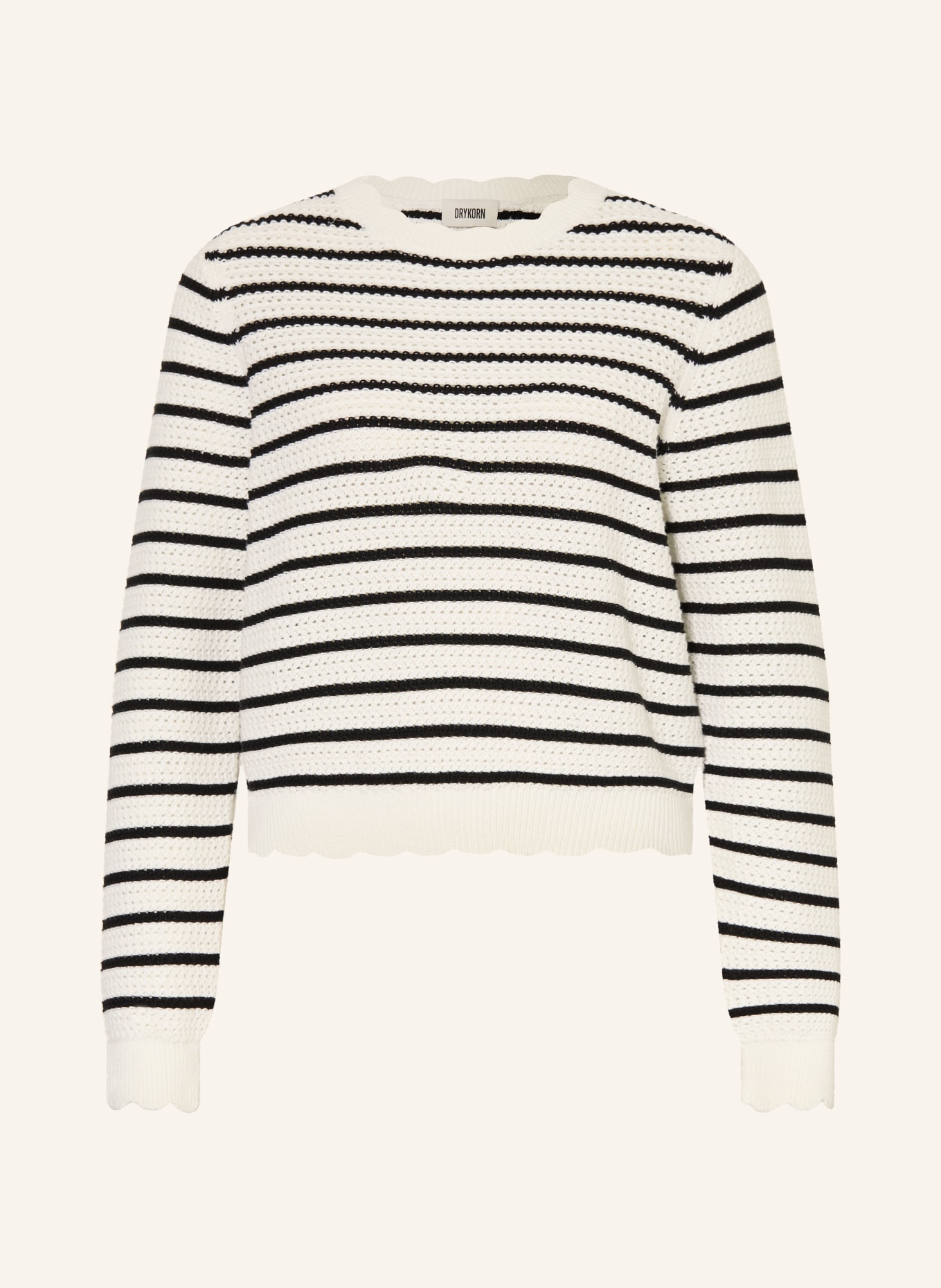 DRYKORN Pullover VILSA: ECRU / SCHWARZ