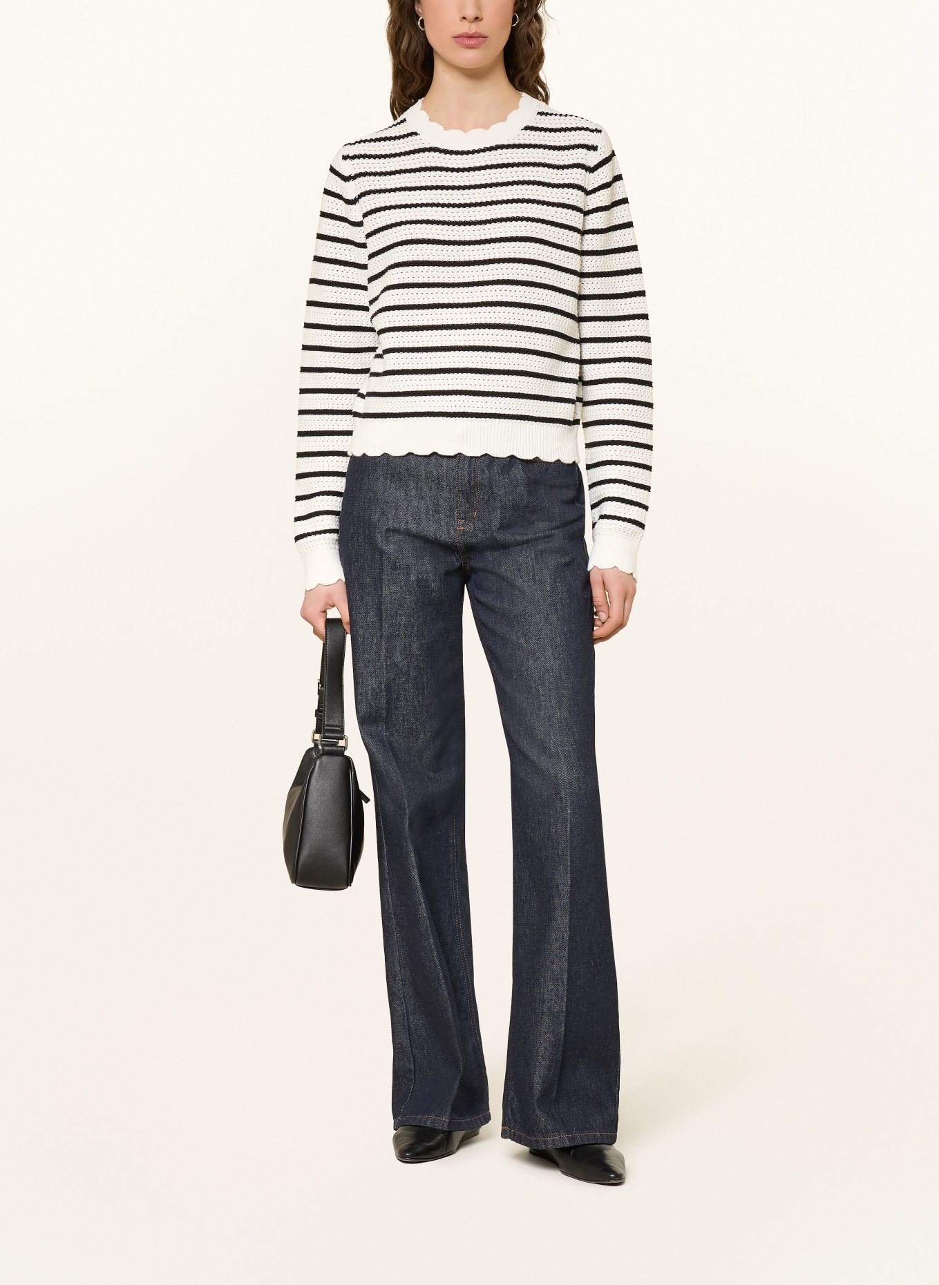 DRYKORN Pullover VILSA: ECRU / SCHWARZ