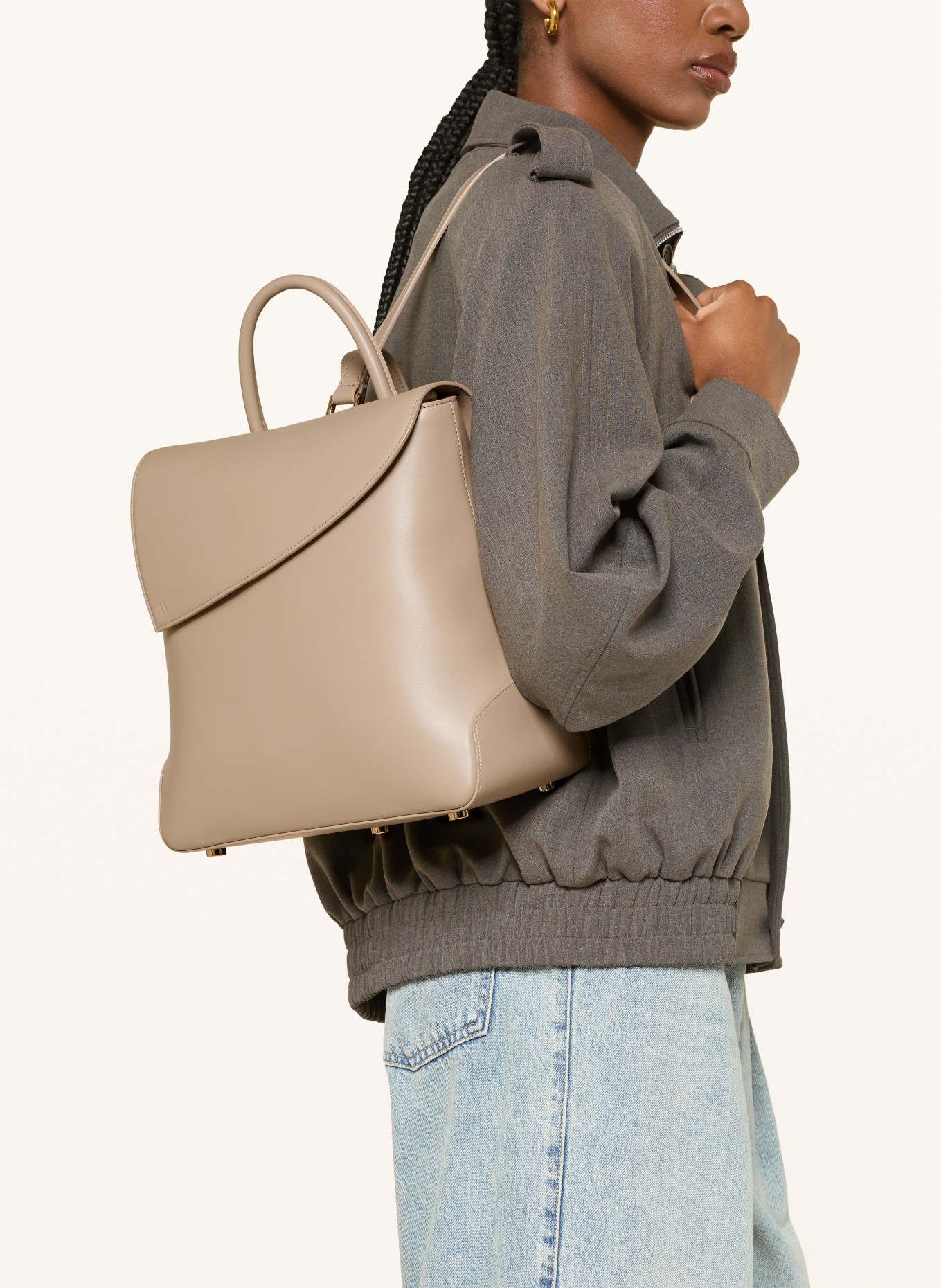 KAAI REBEL MINI Backpack: TAUPE / GOLD