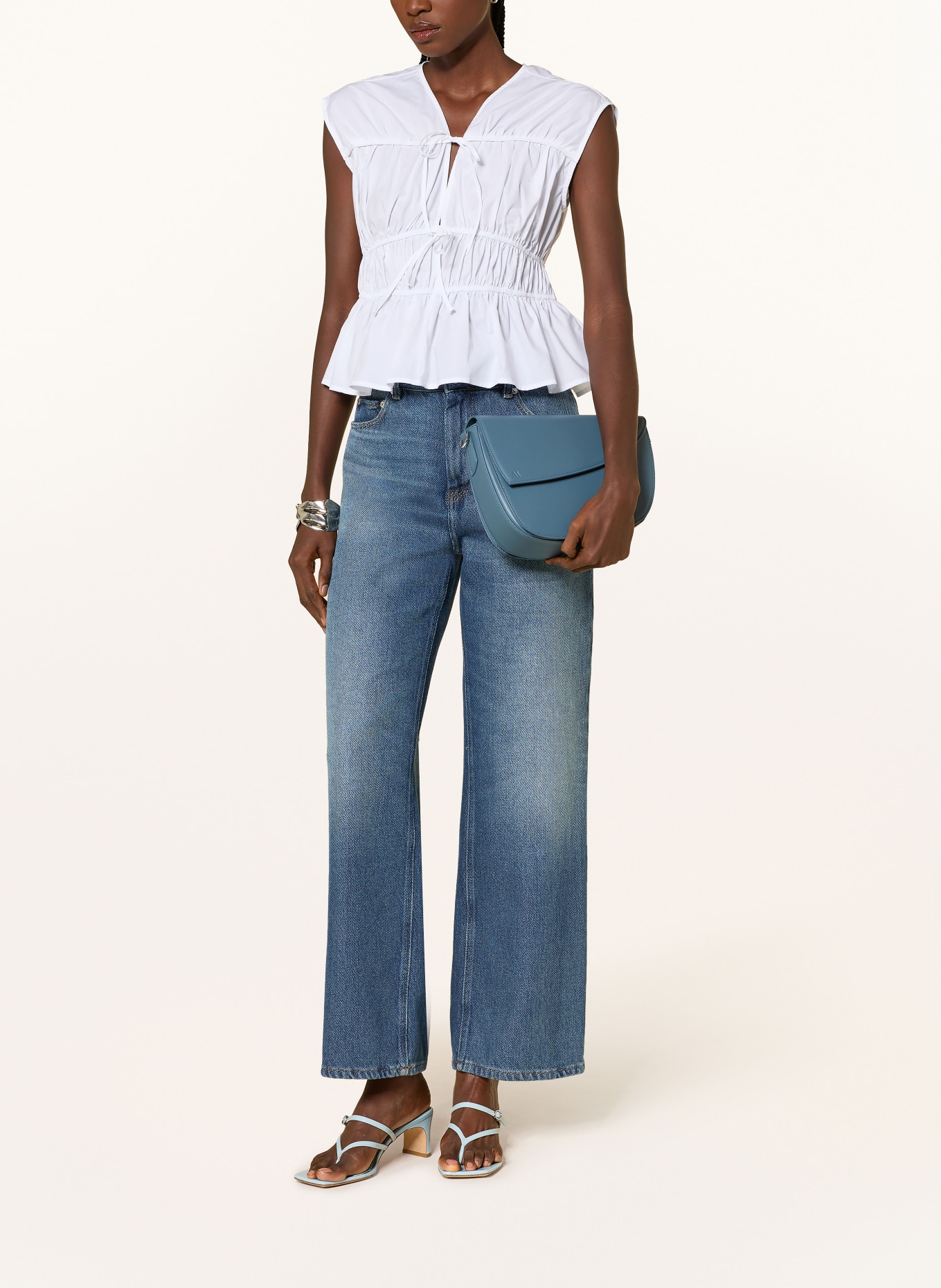 KAAI REBEL shoulder bag: BLUE / SILVER