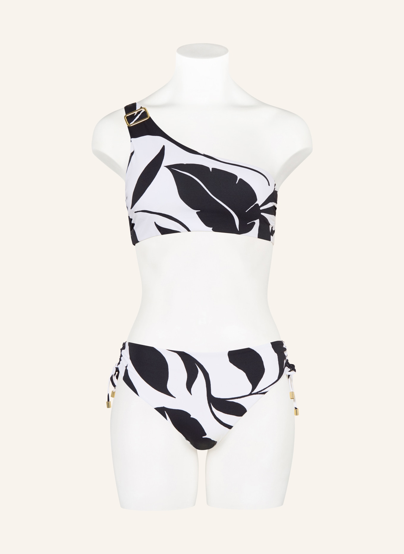 Max Mara BEACHWEAR Top bikini na jedno ramię ARGENTA: CZARNY / BIAŁY