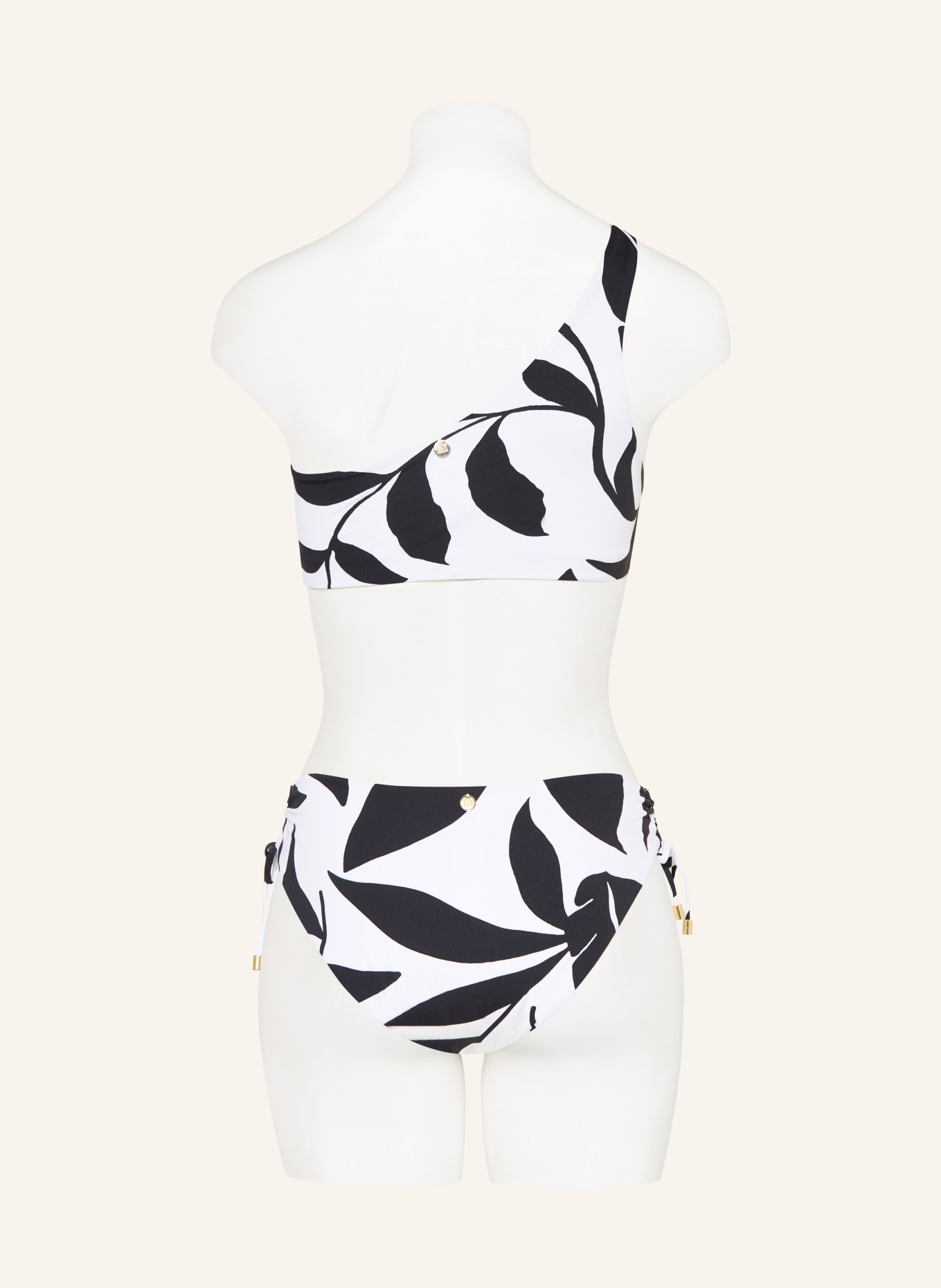 Max Mara BEACHWEAR Top bikini na jedno ramię ARGENTA: CZARNY / BIAŁY