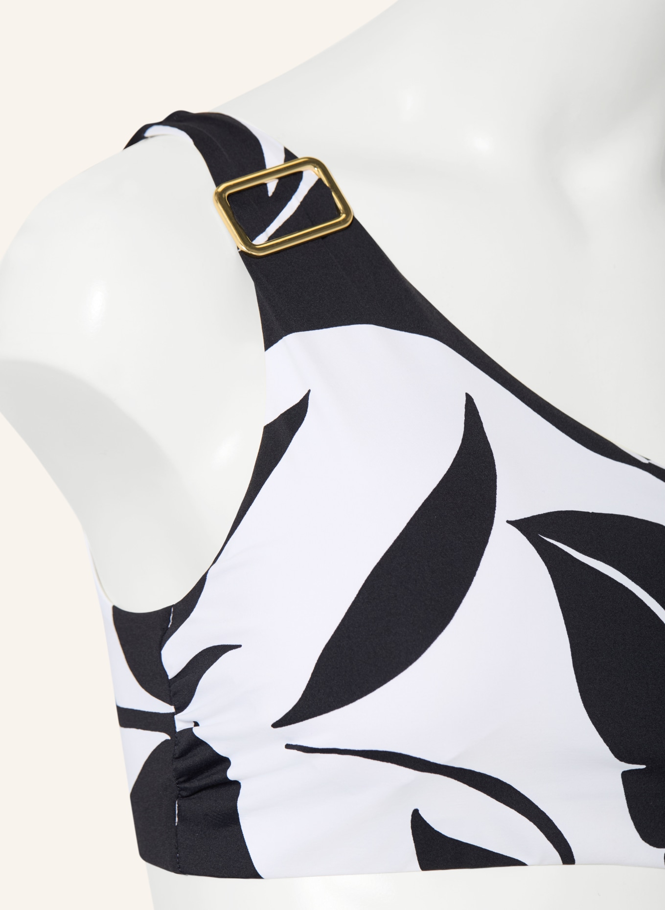 Max Mara BEACHWEAR Top bikini na jedno ramię ARGENTA: CZARNY / BIAŁY