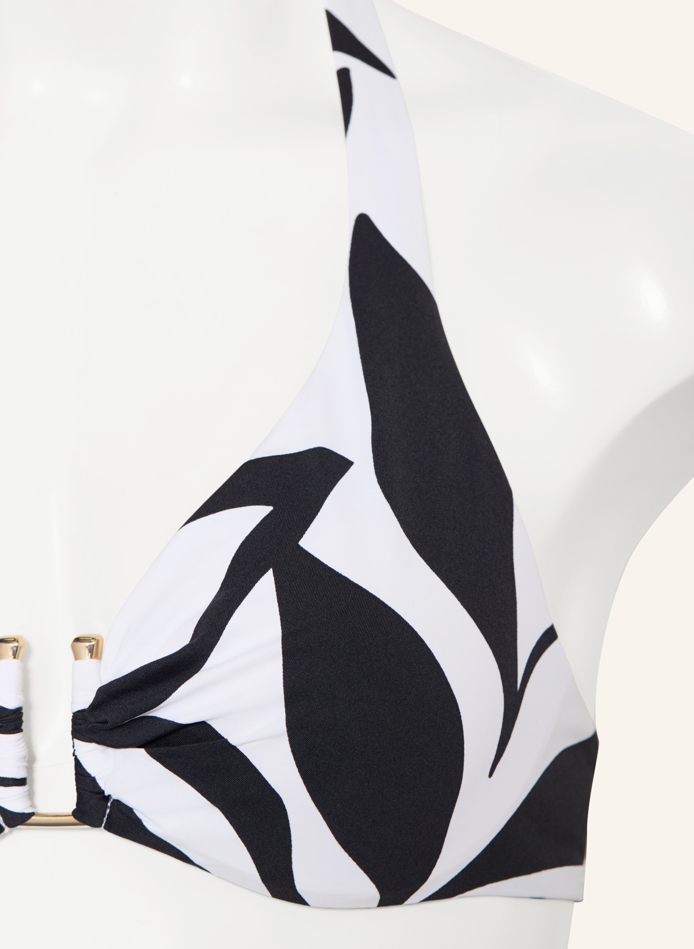 Max Mara BEACHWEAR Top bikini z wiązaniem na szyi BCHAVENA: CZARNY / BIAŁY