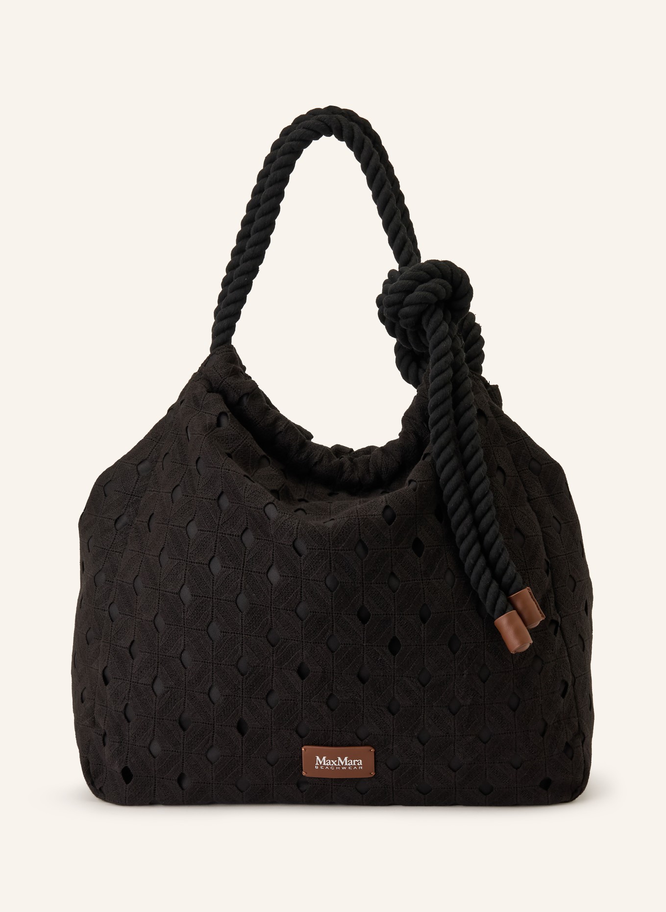 Max Mara BEACHWEAR Plážová taška BCHARTE: ČERNÁ / HNĚDÁ
