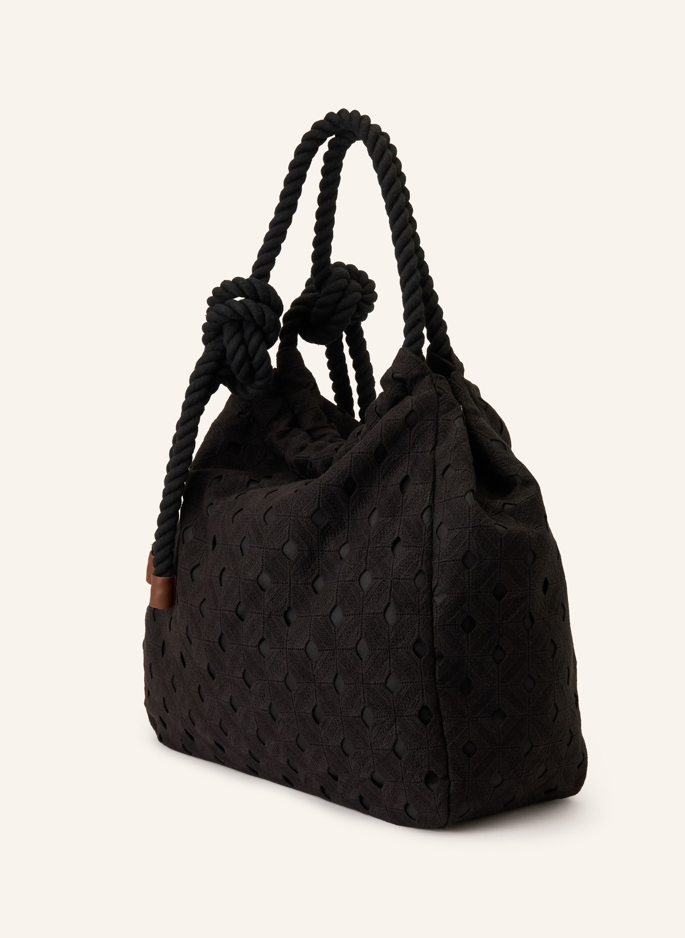 Max Mara BEACHWEAR Plážová taška BCHARTE: ČERNÁ / HNĚDÁ