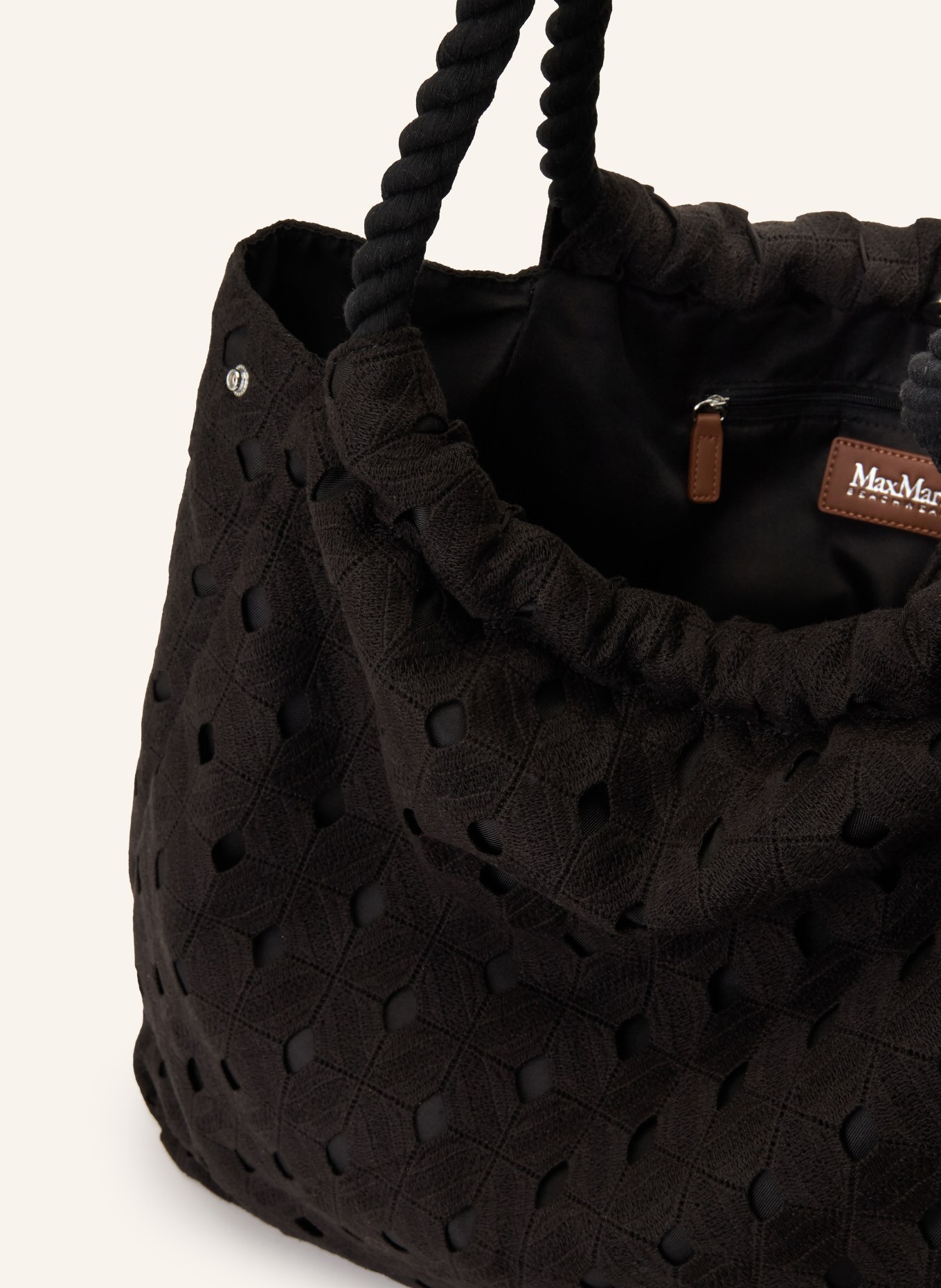 Max Mara BEACHWEAR Plážová taška BCHARTE: ČERNÁ / HNĚDÁ