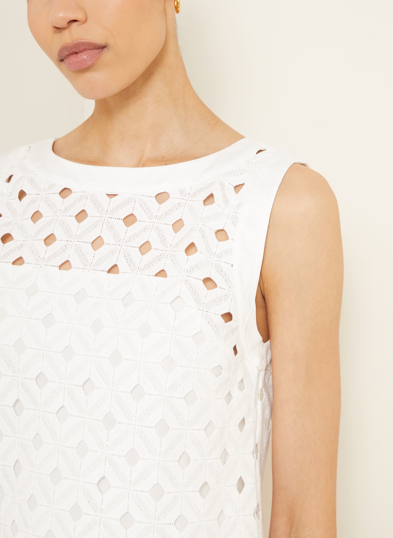 Max Mara BEACHWEAR Robe de plage PESI en dentelle ajourée: BLANC