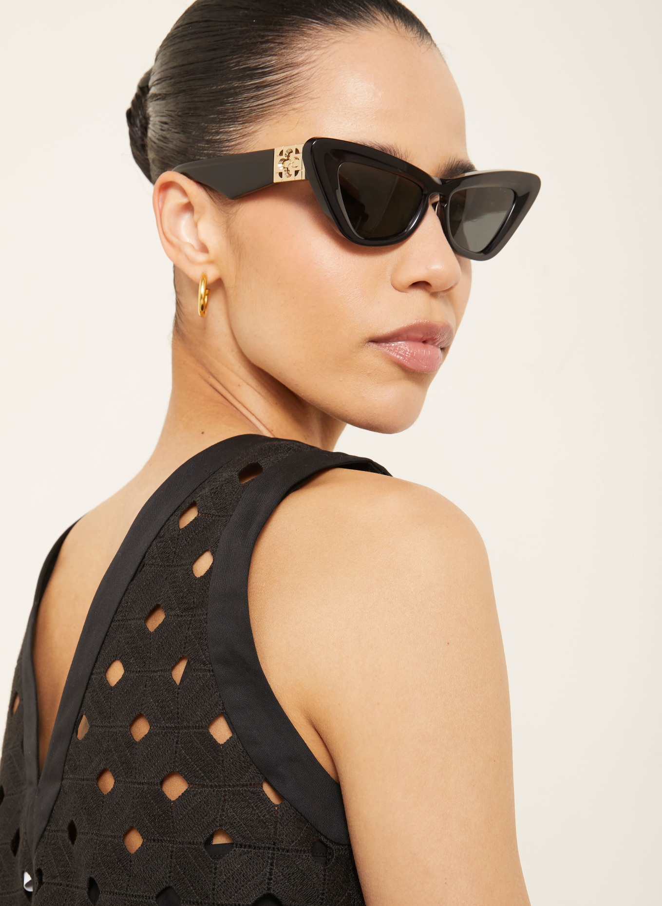 Max Mara BEACHWEAR Strandkleid PESI aus Lochspitze: SCHWARZ