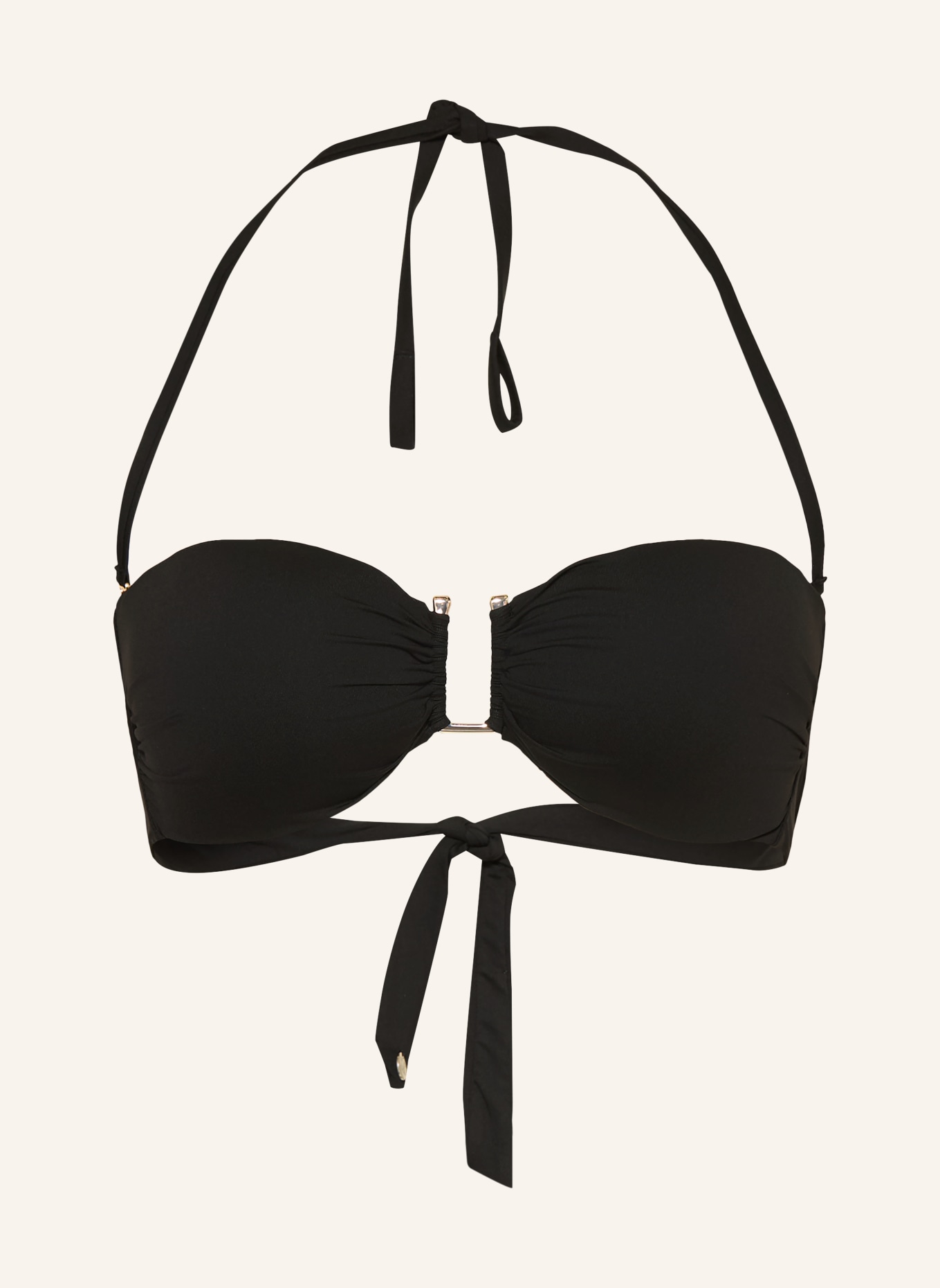 Max Mara BEACHWEAR Top bikini typu bandeau AMELIA: CZARNY