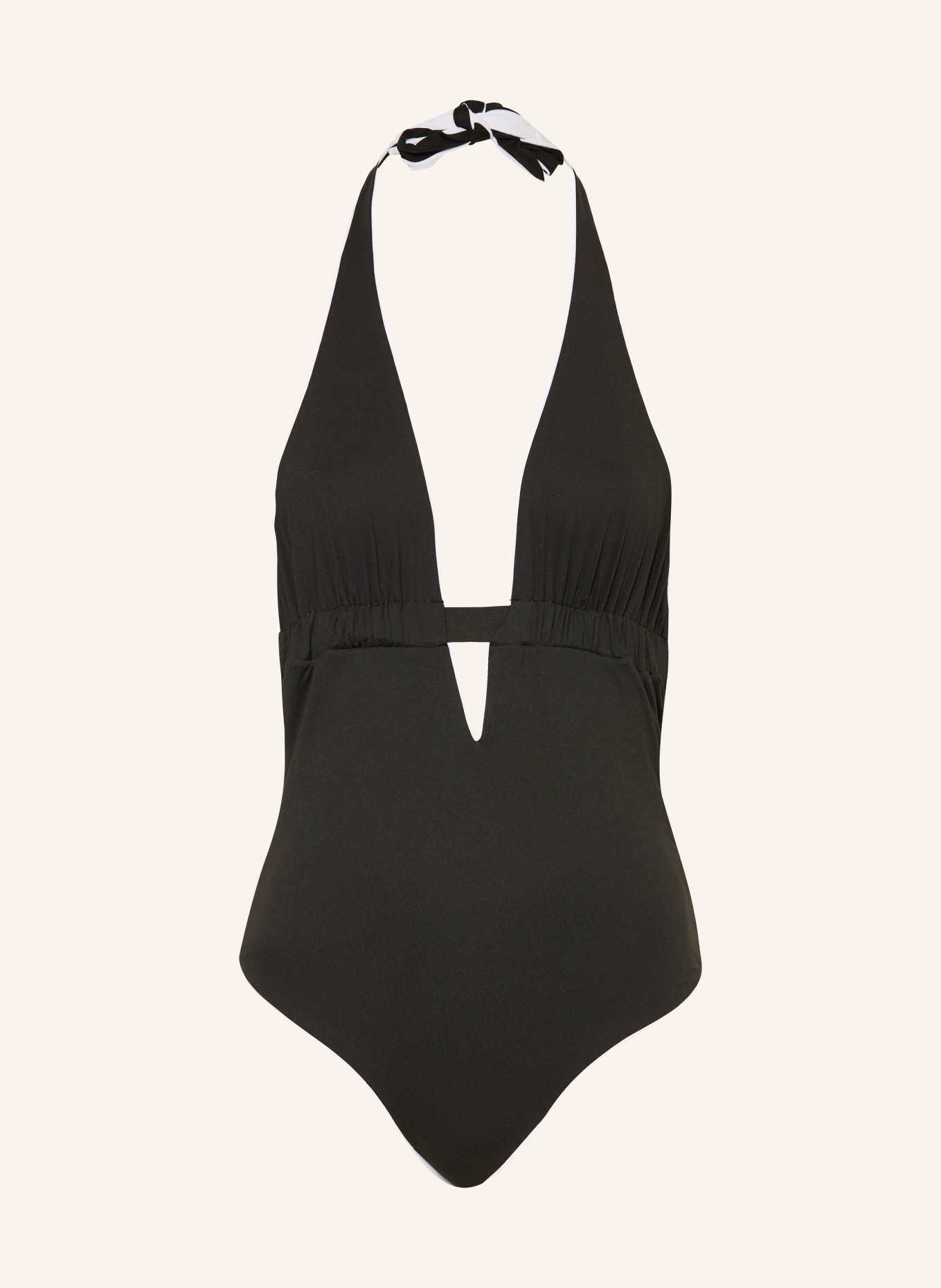 Max Mara BEACHWEAR BCCHCHENZIA halter-neck swimsuit with cut-out: BLACK