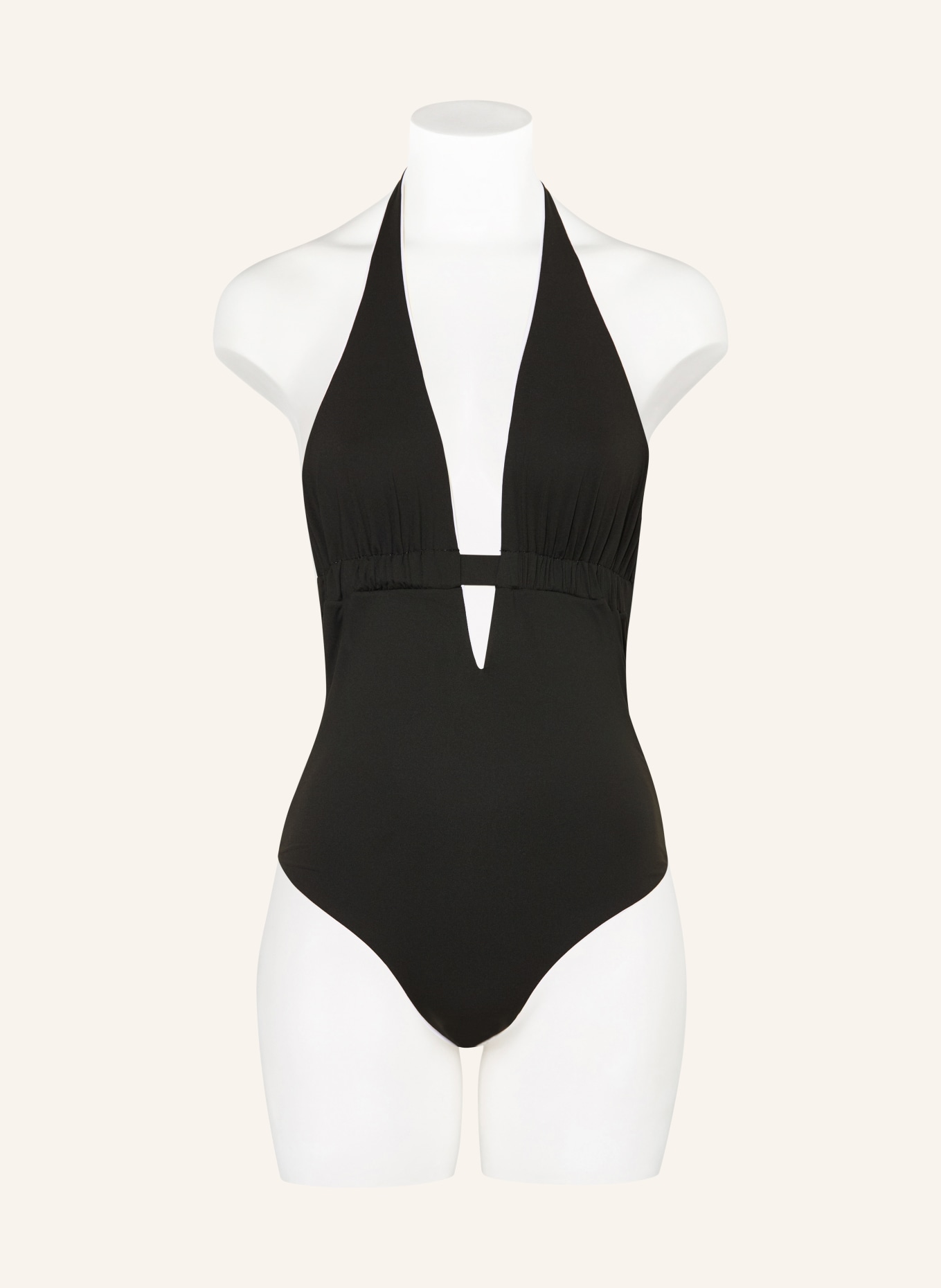 Max Mara BEACHWEAR BCCHCHENZIA halter-neck swimsuit with cut-out: BLACK