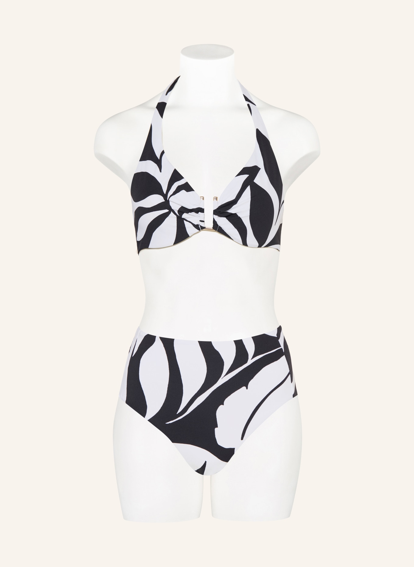 Max Mara BEACHWEAR Spodenki bikini z wysokim stanem STILLA: CZARNY / BIAŁY