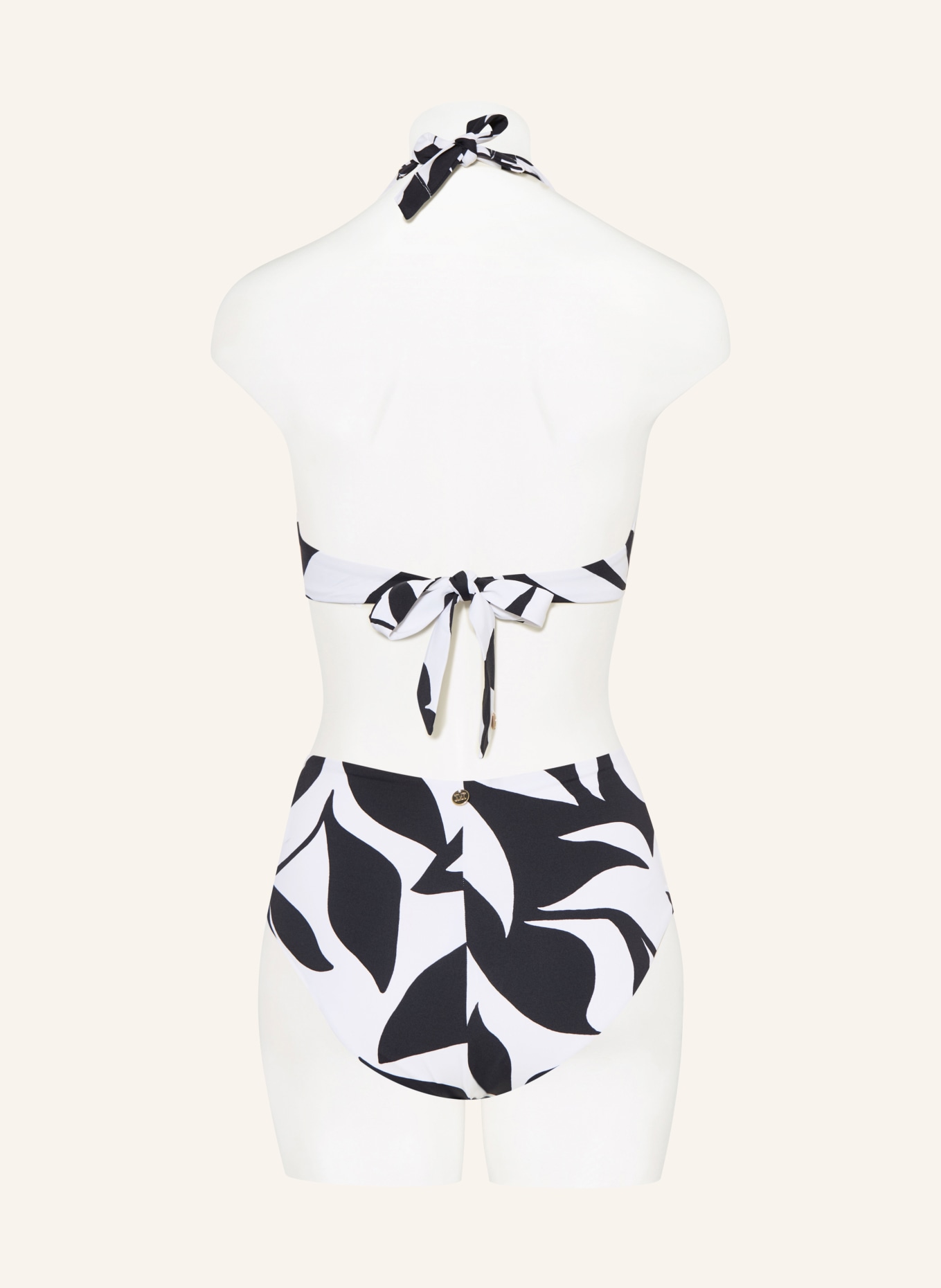 Max Mara BEACHWEAR Spodenki bikini z wysokim stanem STILLA: CZARNY / BIAŁY