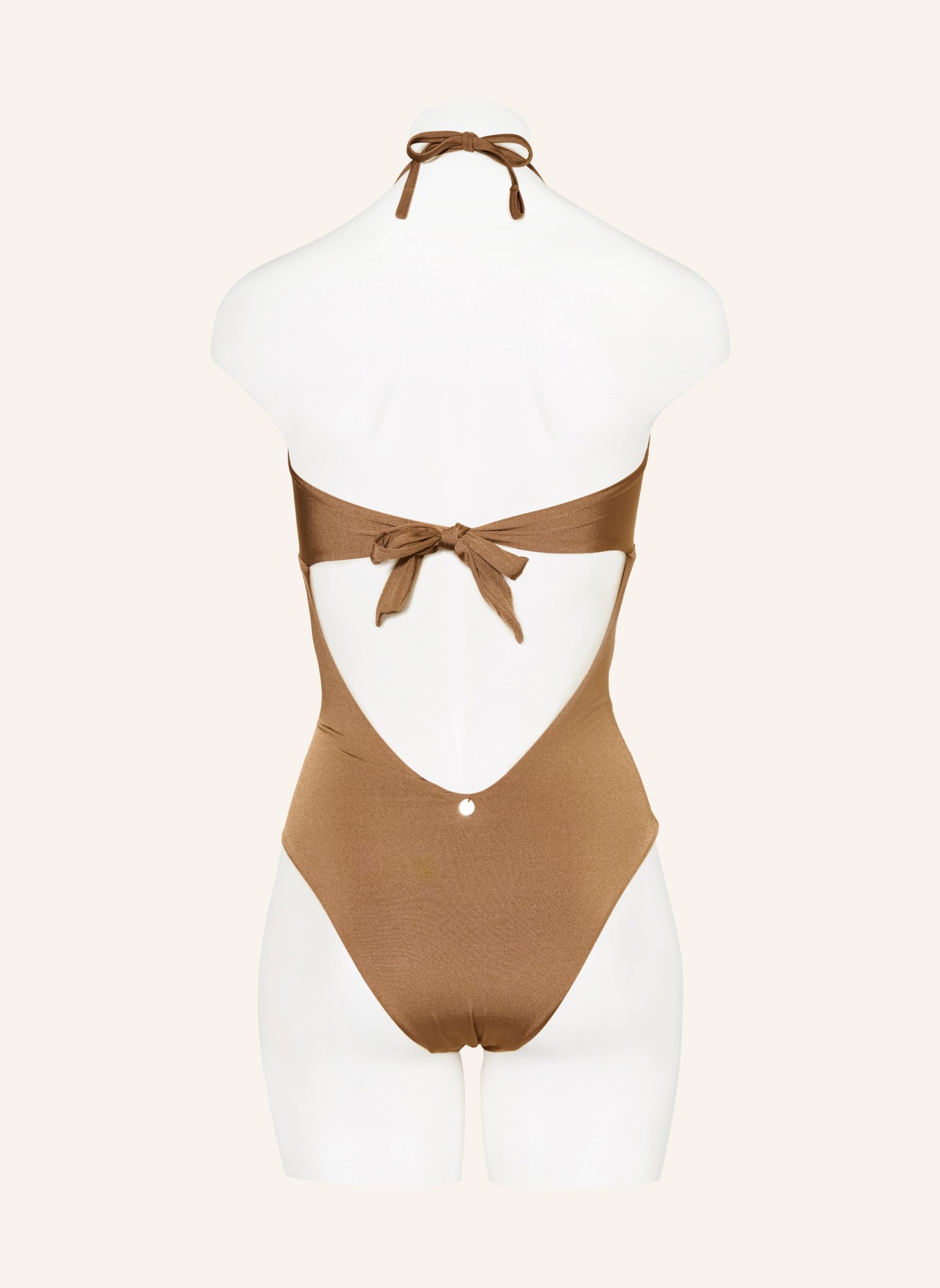 Max Mara BEACHWEAR Bandeau plavky BCHCURVA s výřezem: VELBLOUDÍ