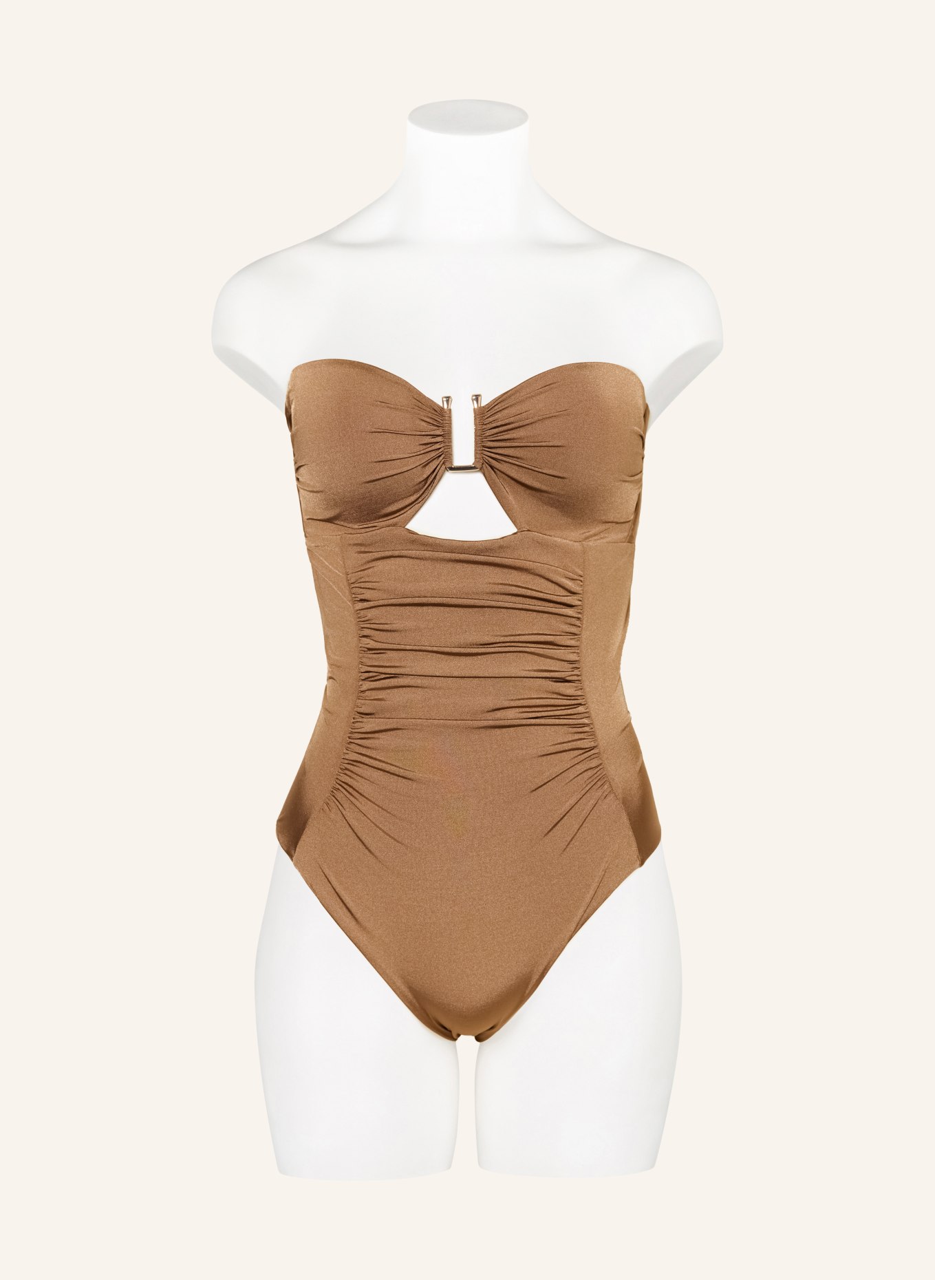 Max Mara BEACHWEAR Bandeau plavky BCHCURVA s výřezem: VELBLOUDÍ