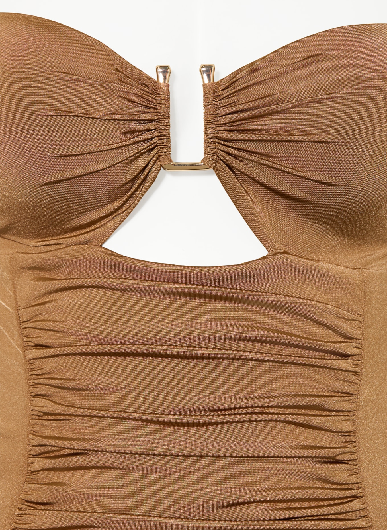 Max Mara BEACHWEAR Bandeau plavky BCHCURVA s výřezem: VELBLOUDÍ