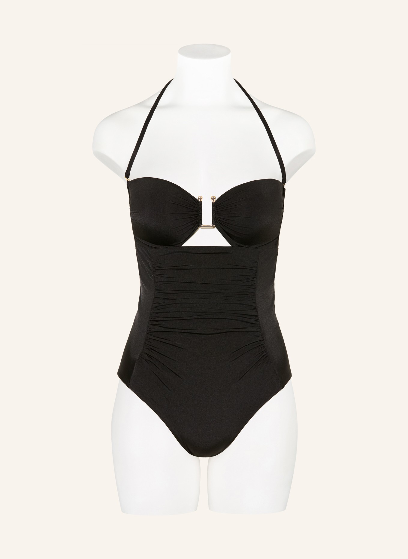 Max Mara BEACHWEAR Bandeau plavky BCHCURVA s výřezem: ČERNÁ