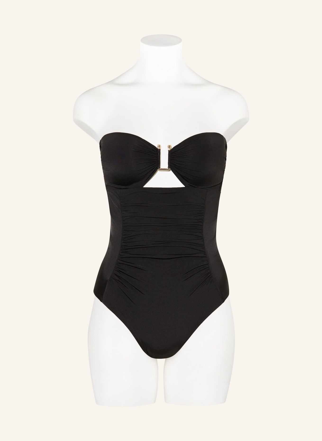 Max Mara BEACHWEAR Bandeau plavky BCHCURVA s výřezem: ČERNÁ