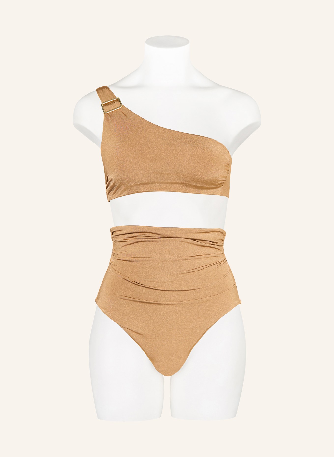 Max Mara BEACHWEAR Top bikini na jedno ramię ALISIA: CAMELOWY
