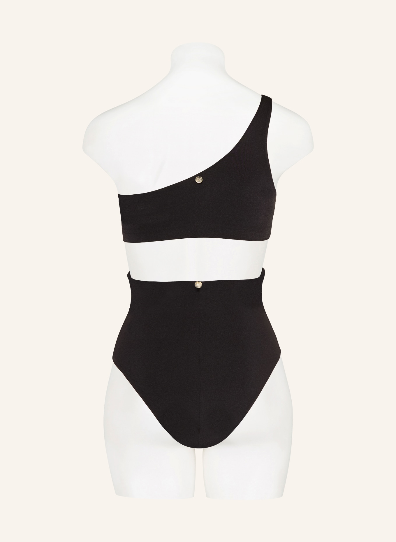 Max Mara BEACHWEAR Top bikini na jedno ramię ALISIA: CZARNY