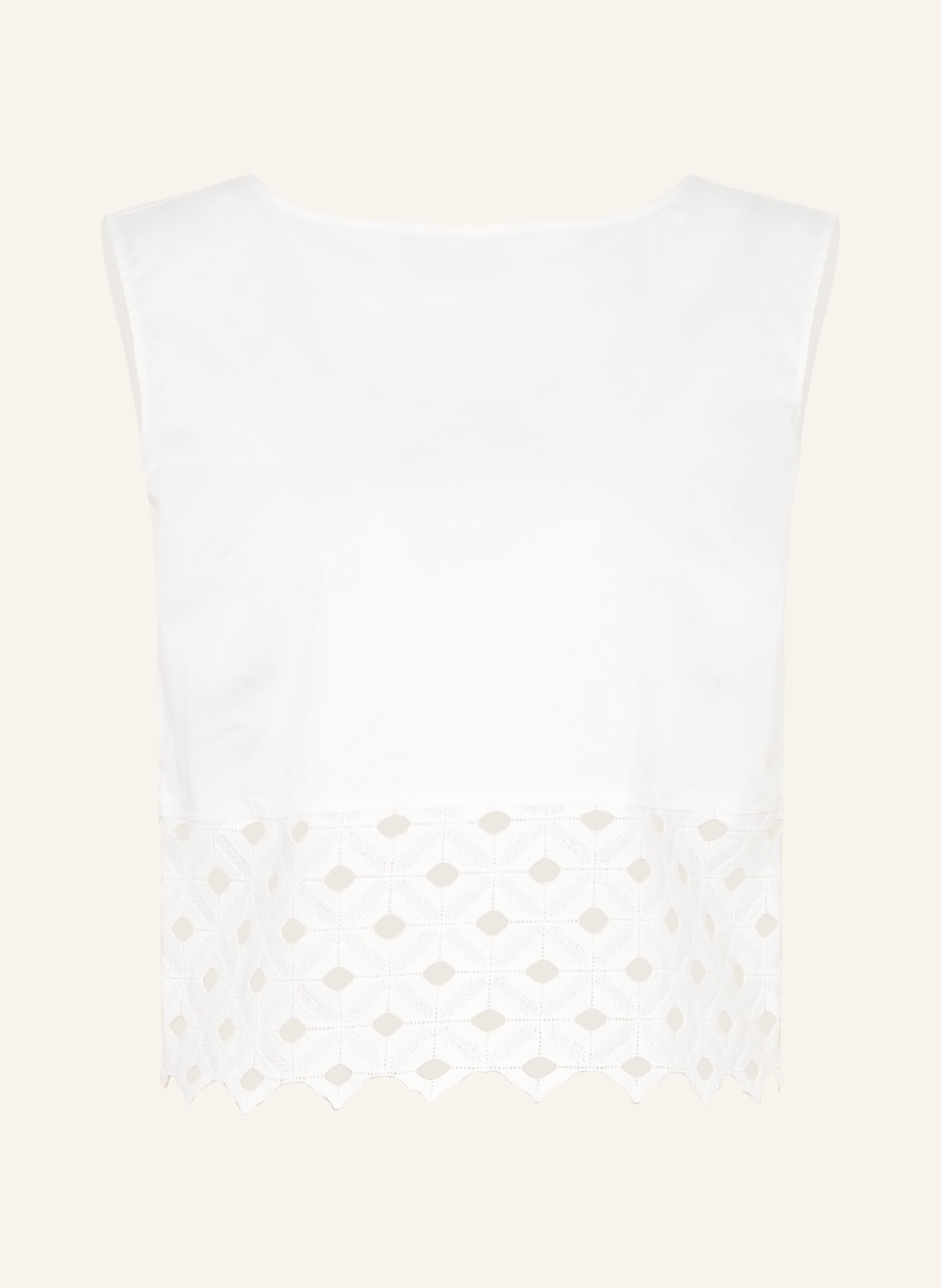 Max Mara BEACHWEAR Top MAGGIO in een mix van materialen: WIT