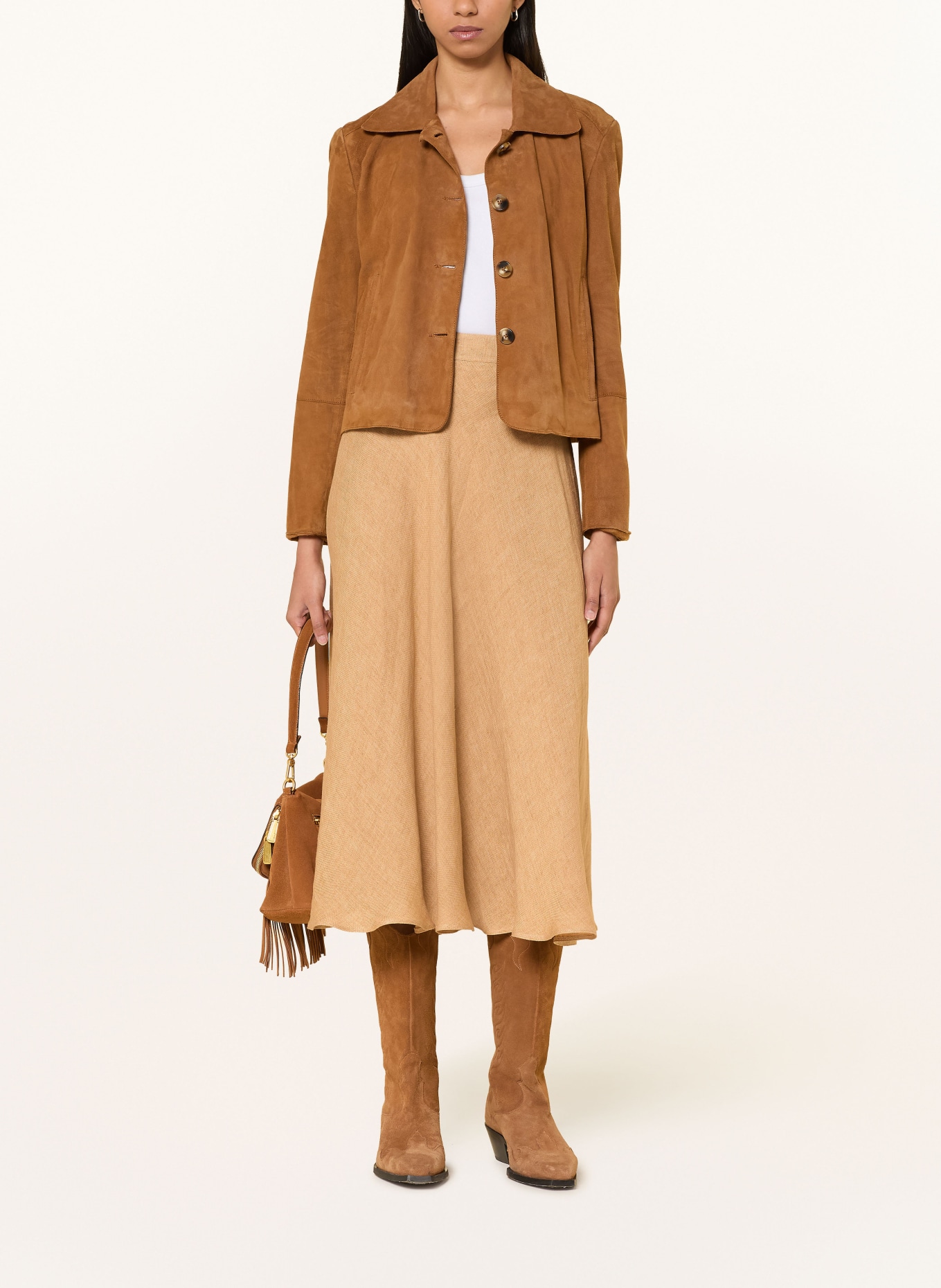 MARELLA Spódnica z lnu: CAMELOWY