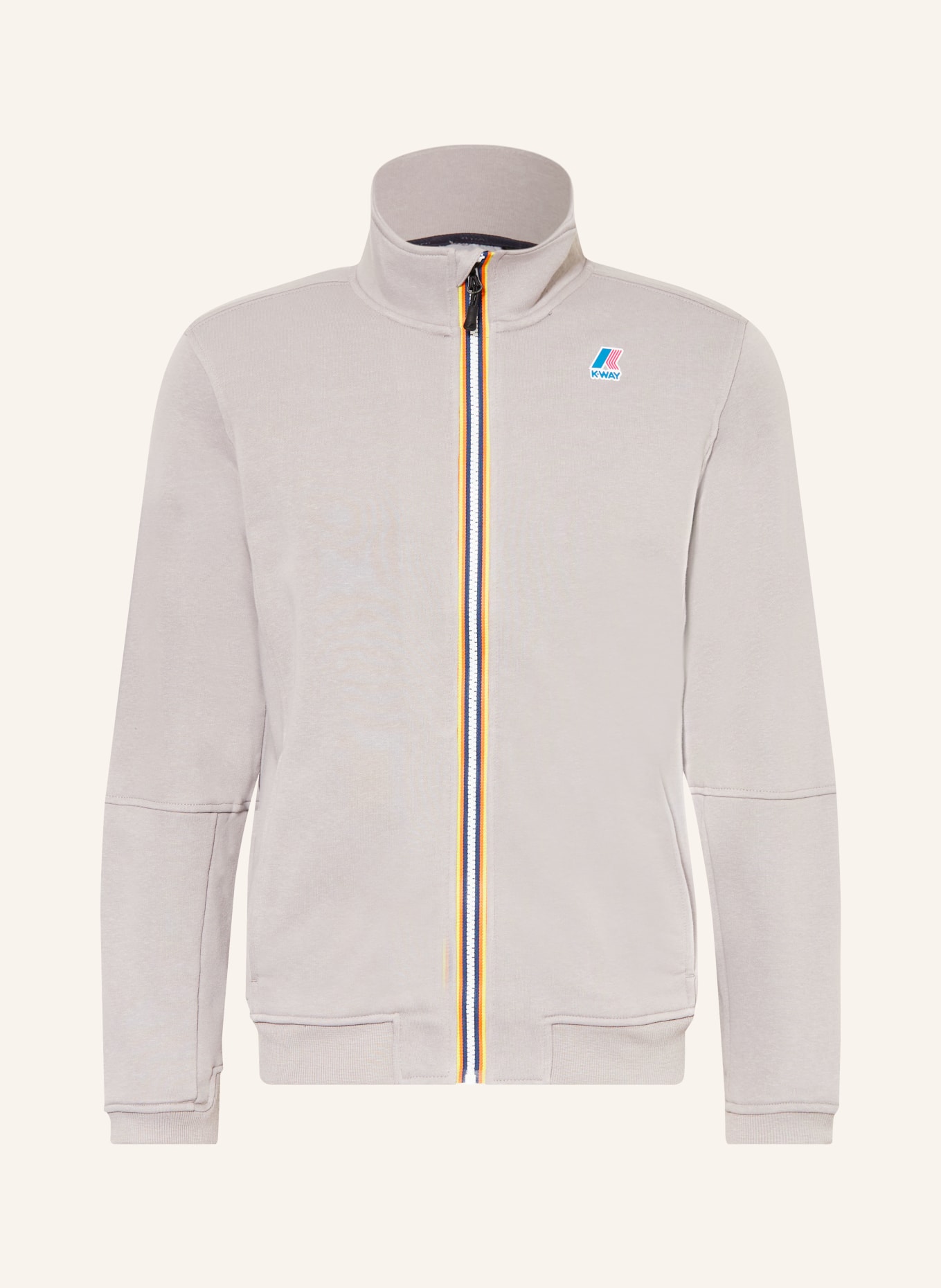 K-WAY Sweatjacke PEPIN POLY COTTON: GRAU / ORANGE / NEONGELB