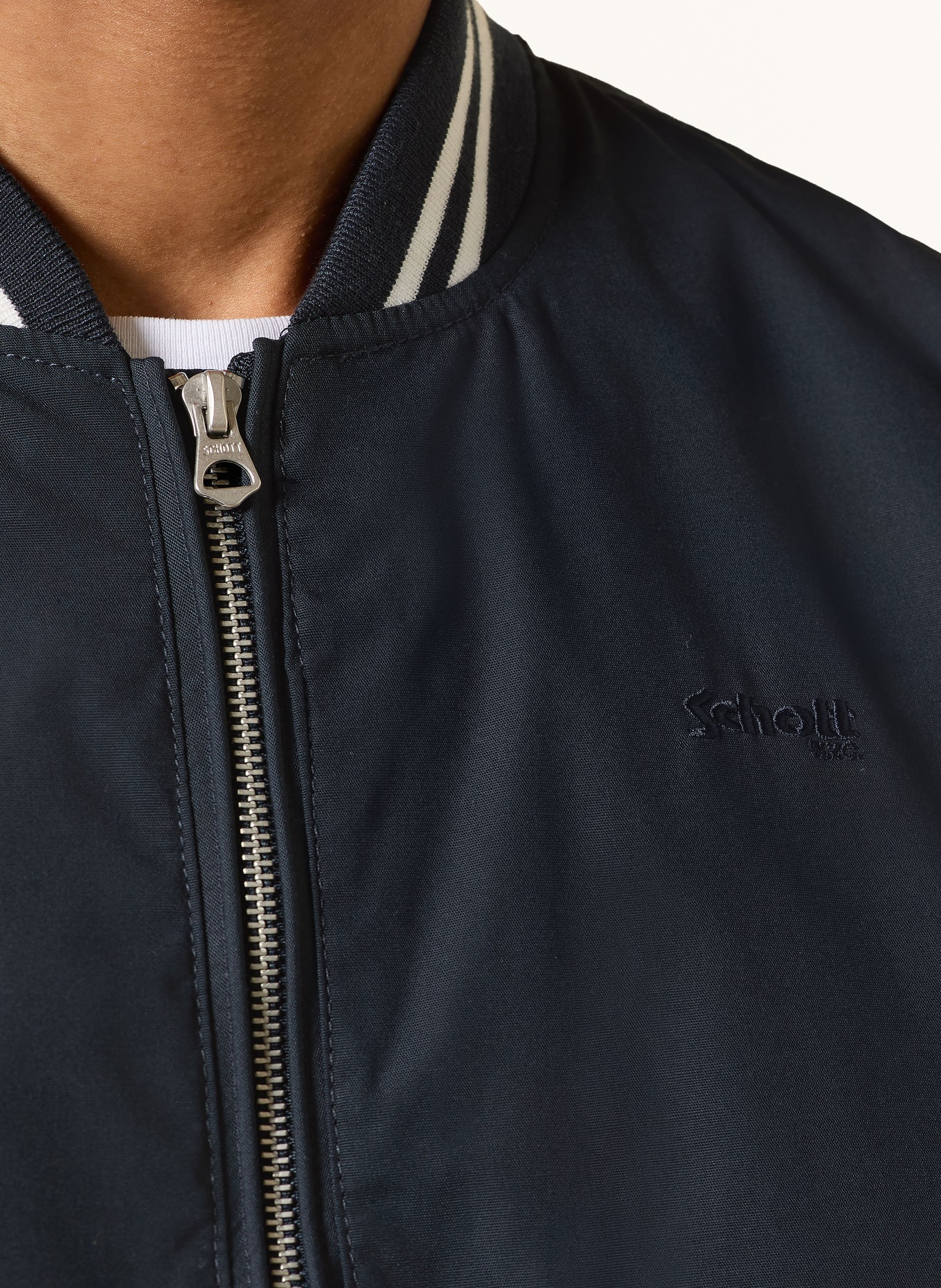 Schott NYC Bomber jacket: DARK BLUE / WHITE