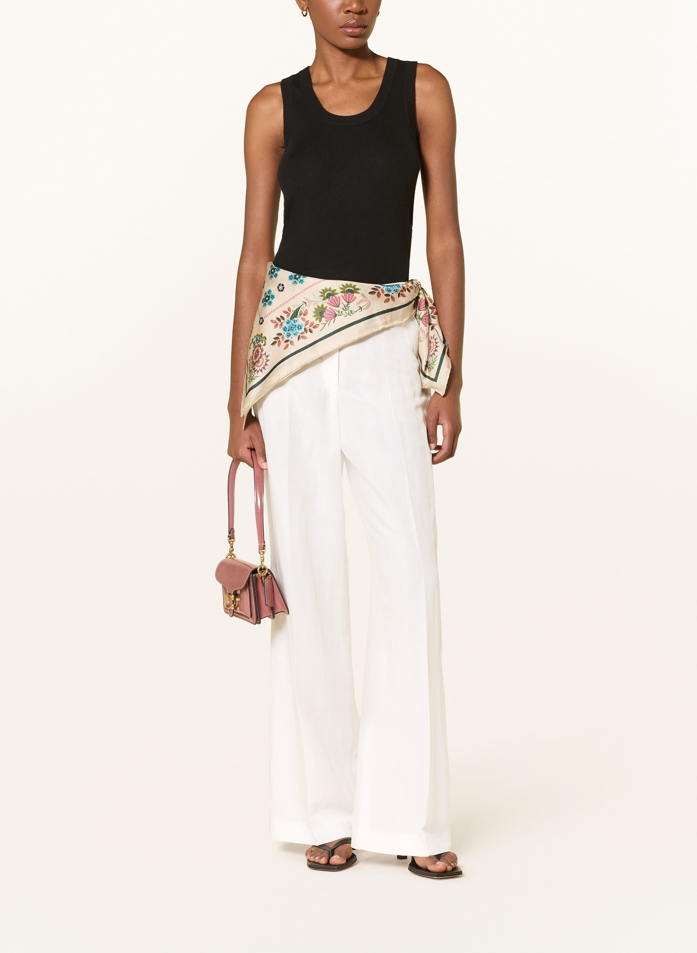 RAFFAELLO ROSSI Pantalon Marlene MILARA avec lin: BLANC
