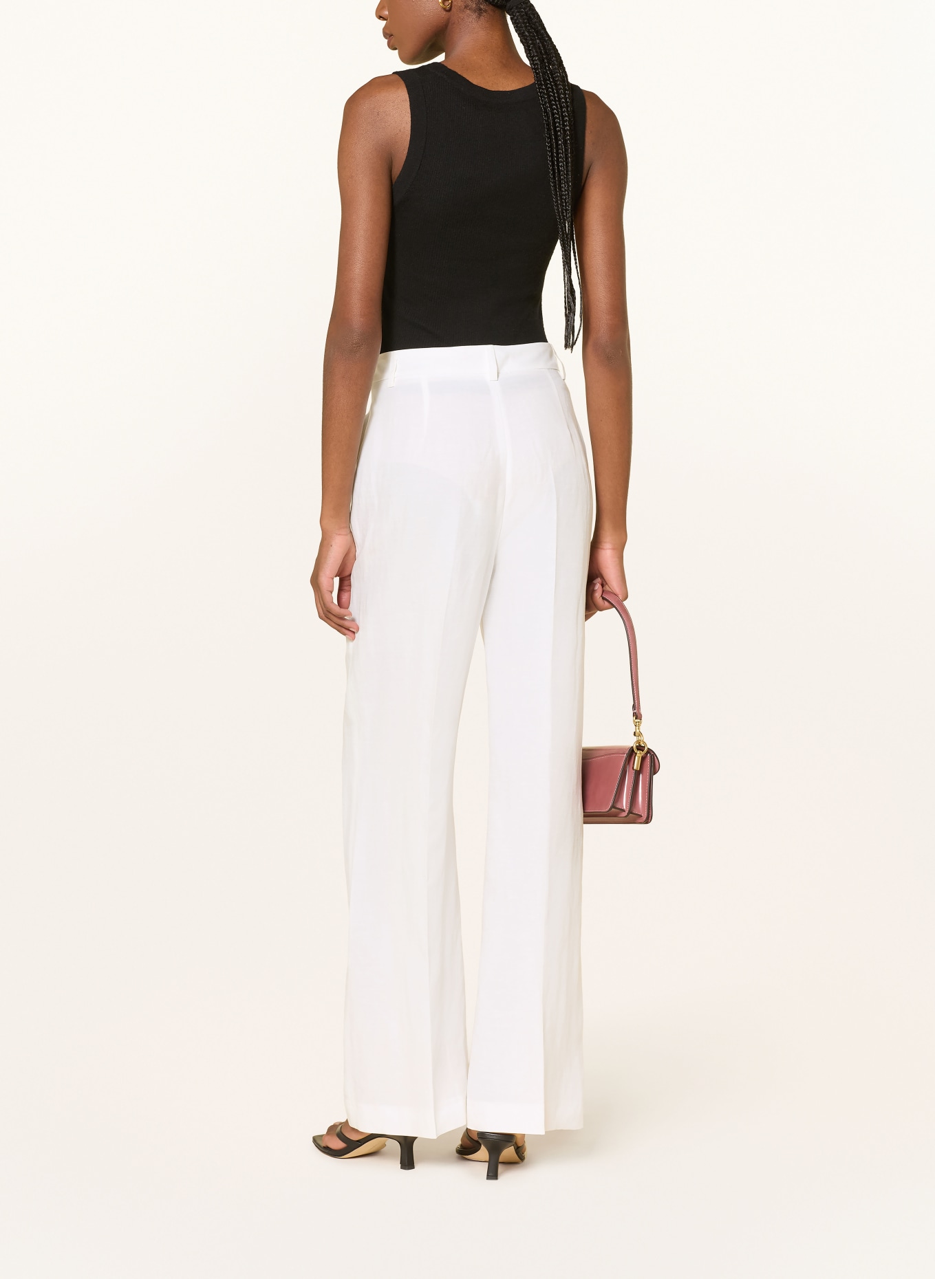 RAFFAELLO ROSSI Pantalon Marlene MILARA avec lin: BLANC