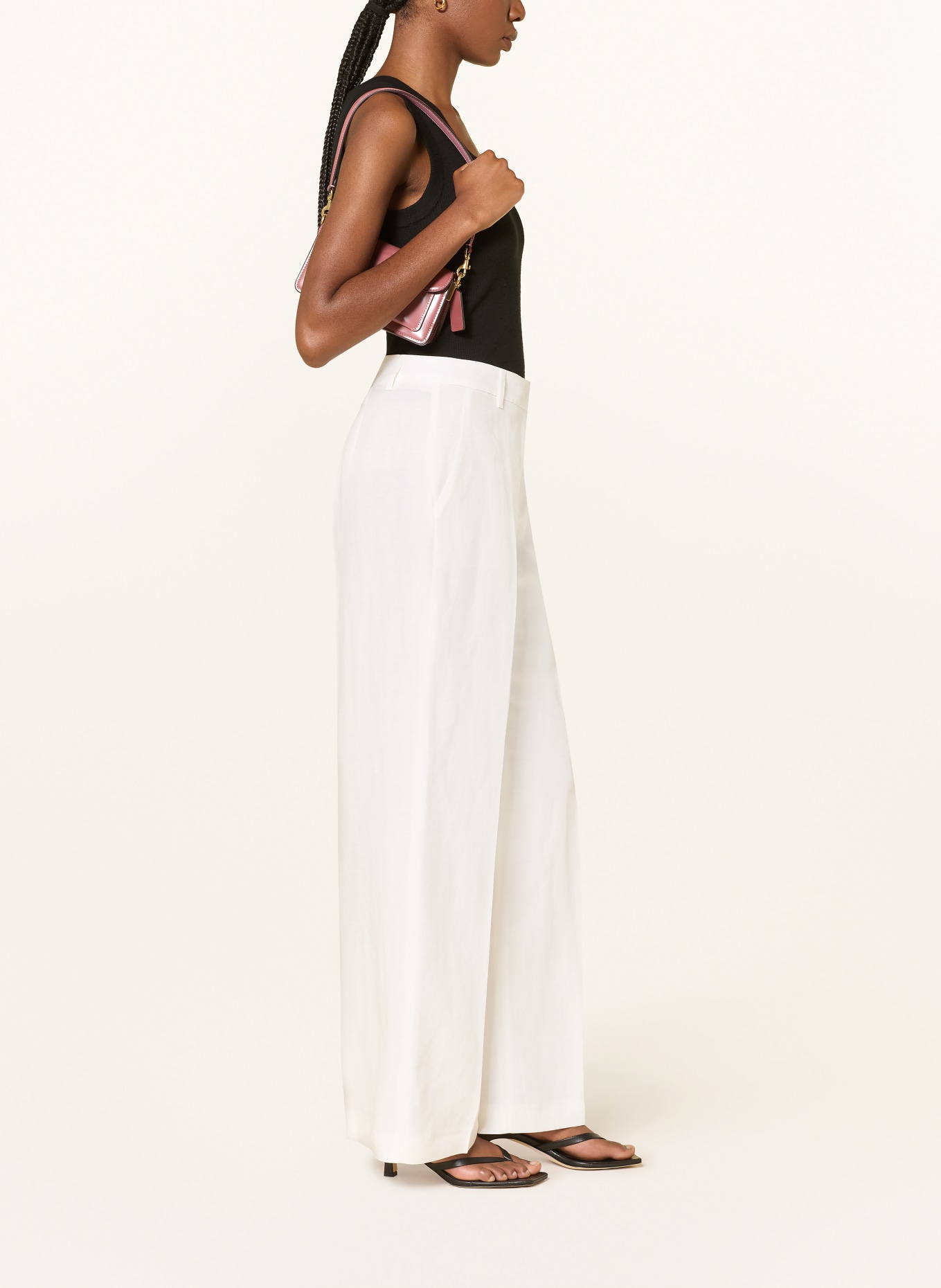 RAFFAELLO ROSSI Pantalon Marlene MILARA avec lin: BLANC
