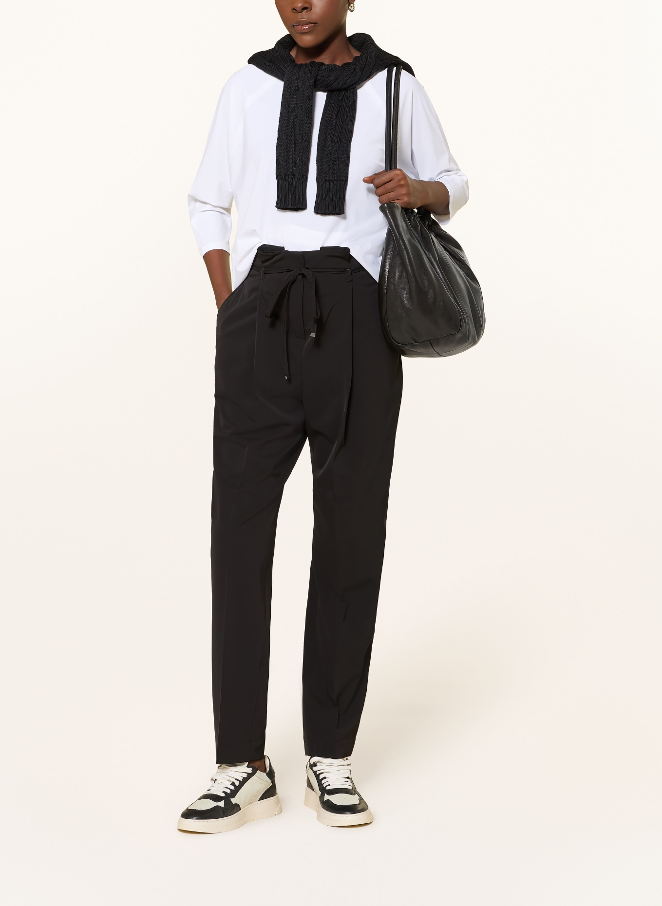 RAFFAELLO ROSSI Paperbag-Hose JUNIS: SCHWARZ