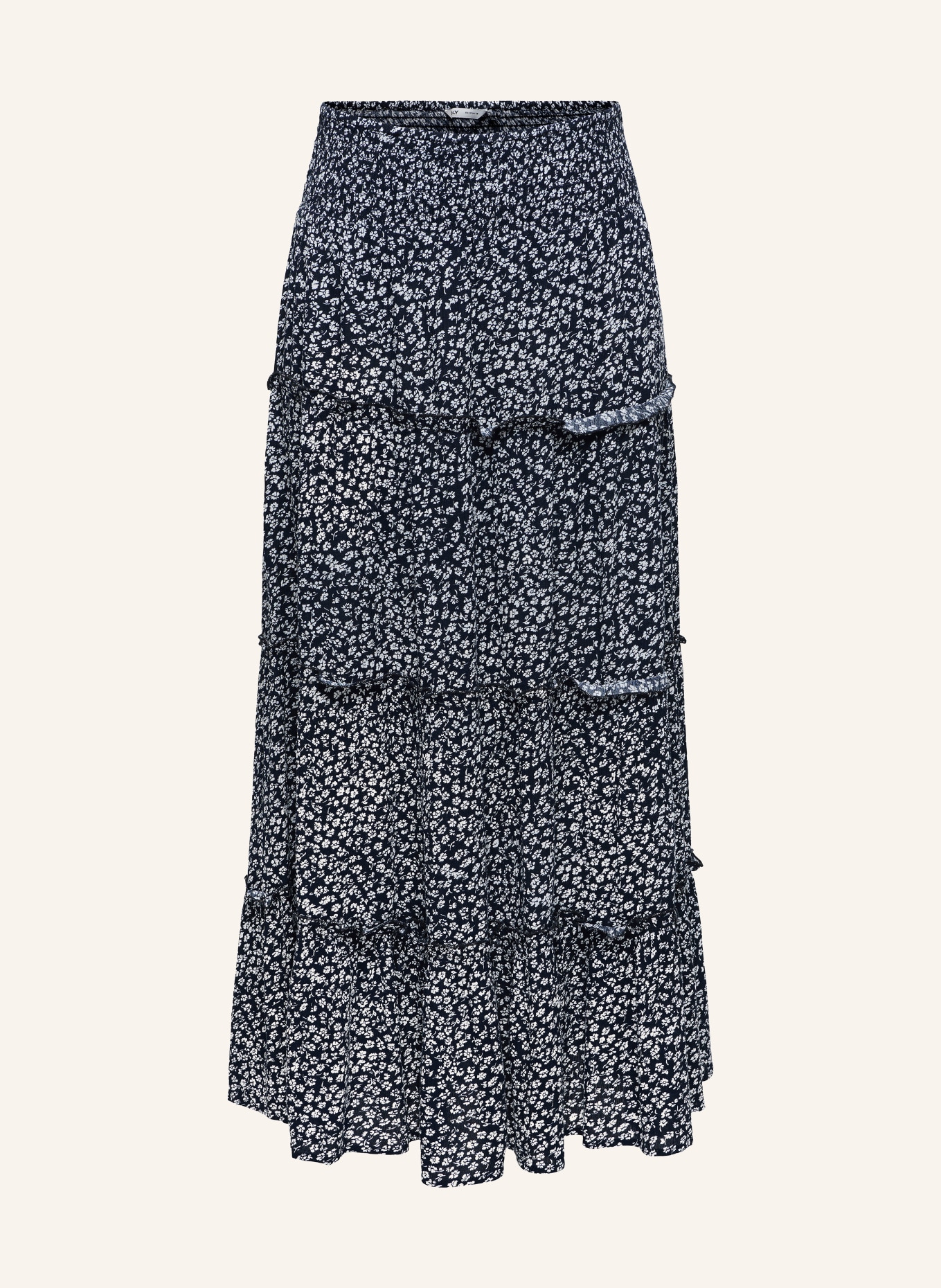 ONLY Rock mit Rüschen: DUNKELBLAU / WEISS