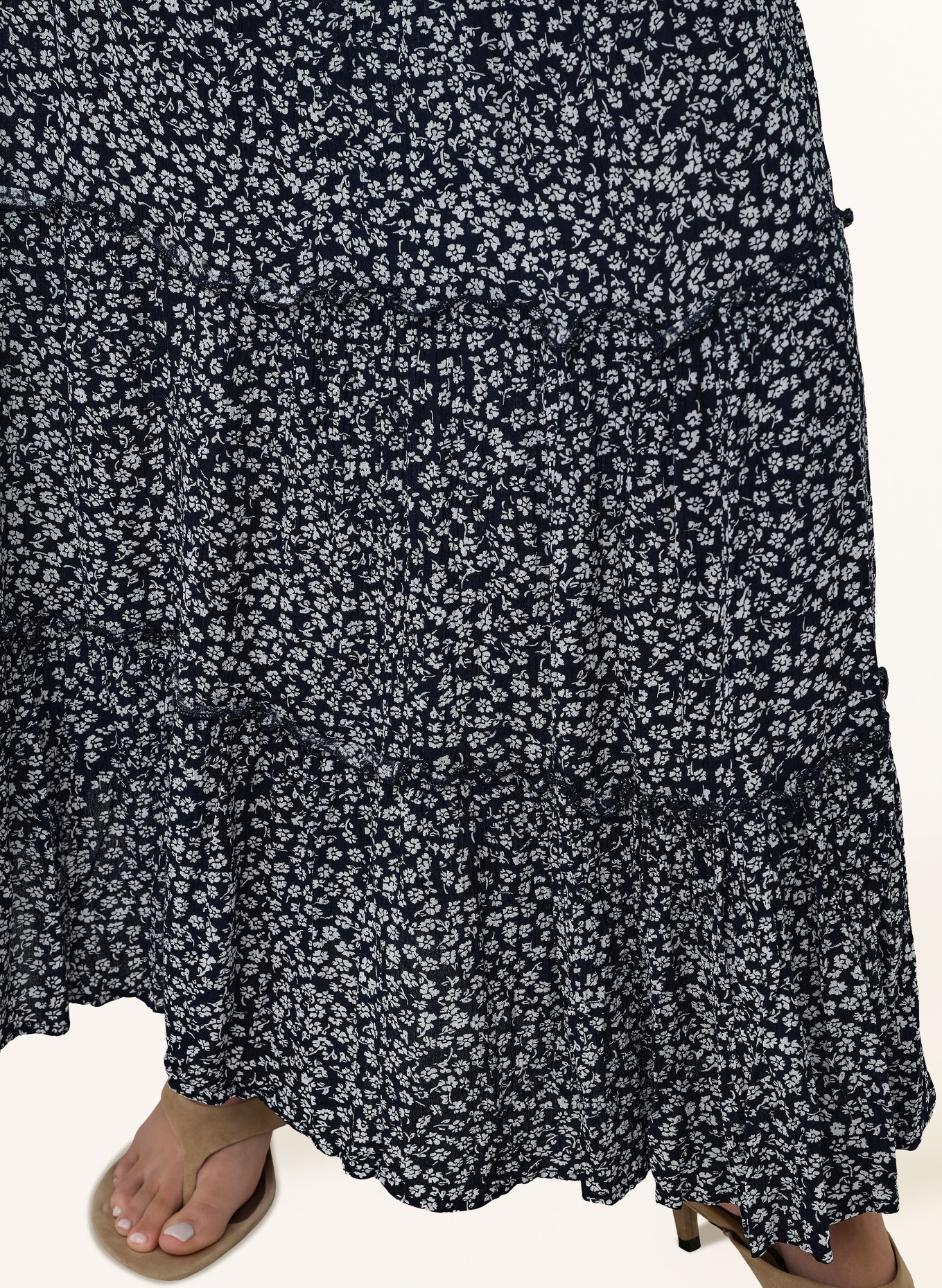 ONLY Rock mit Rüschen: DUNKELBLAU / WEISS