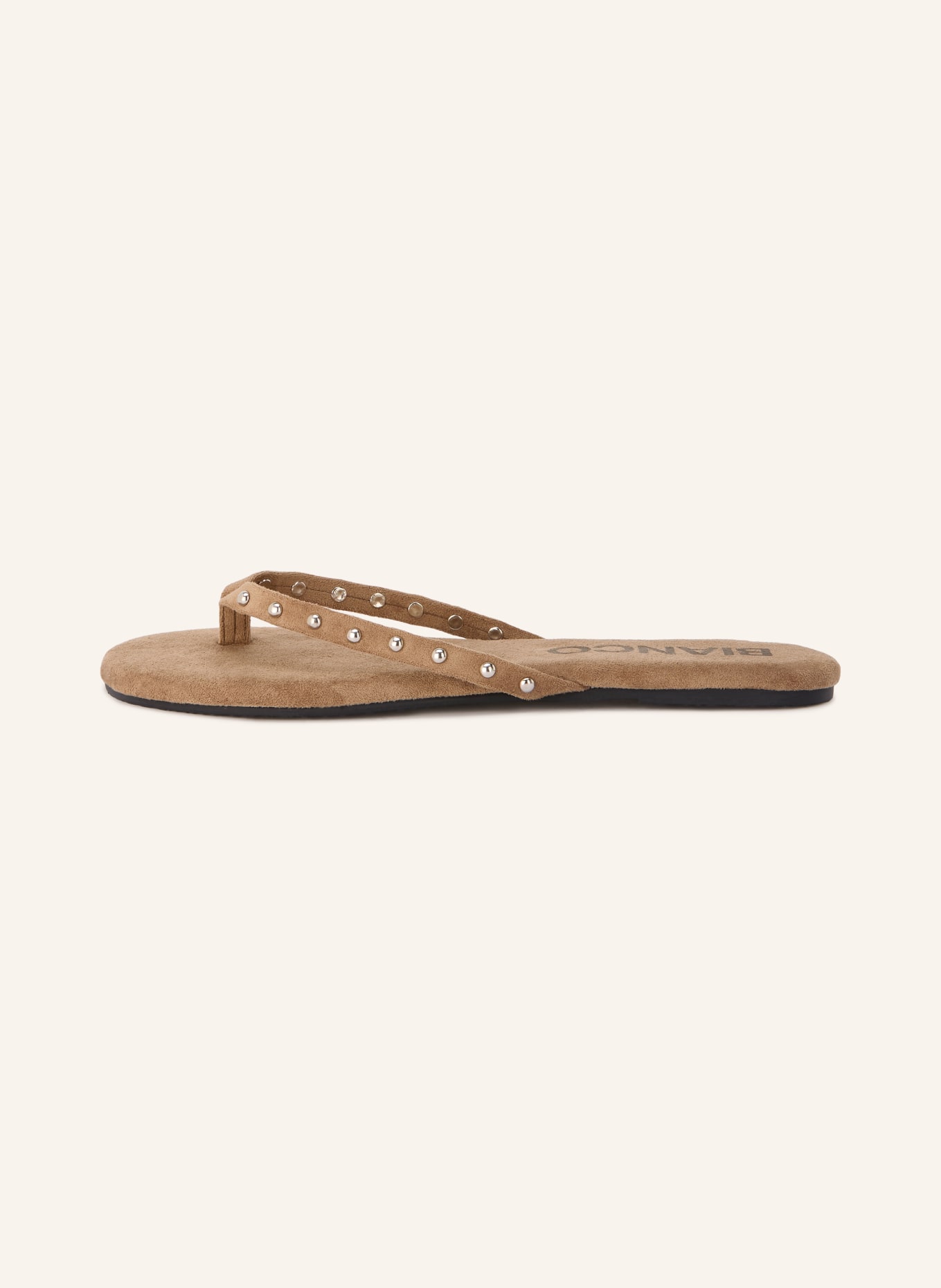 BIANCO BIAMEXICO toe-separator sandals with stud detailing: BROWN