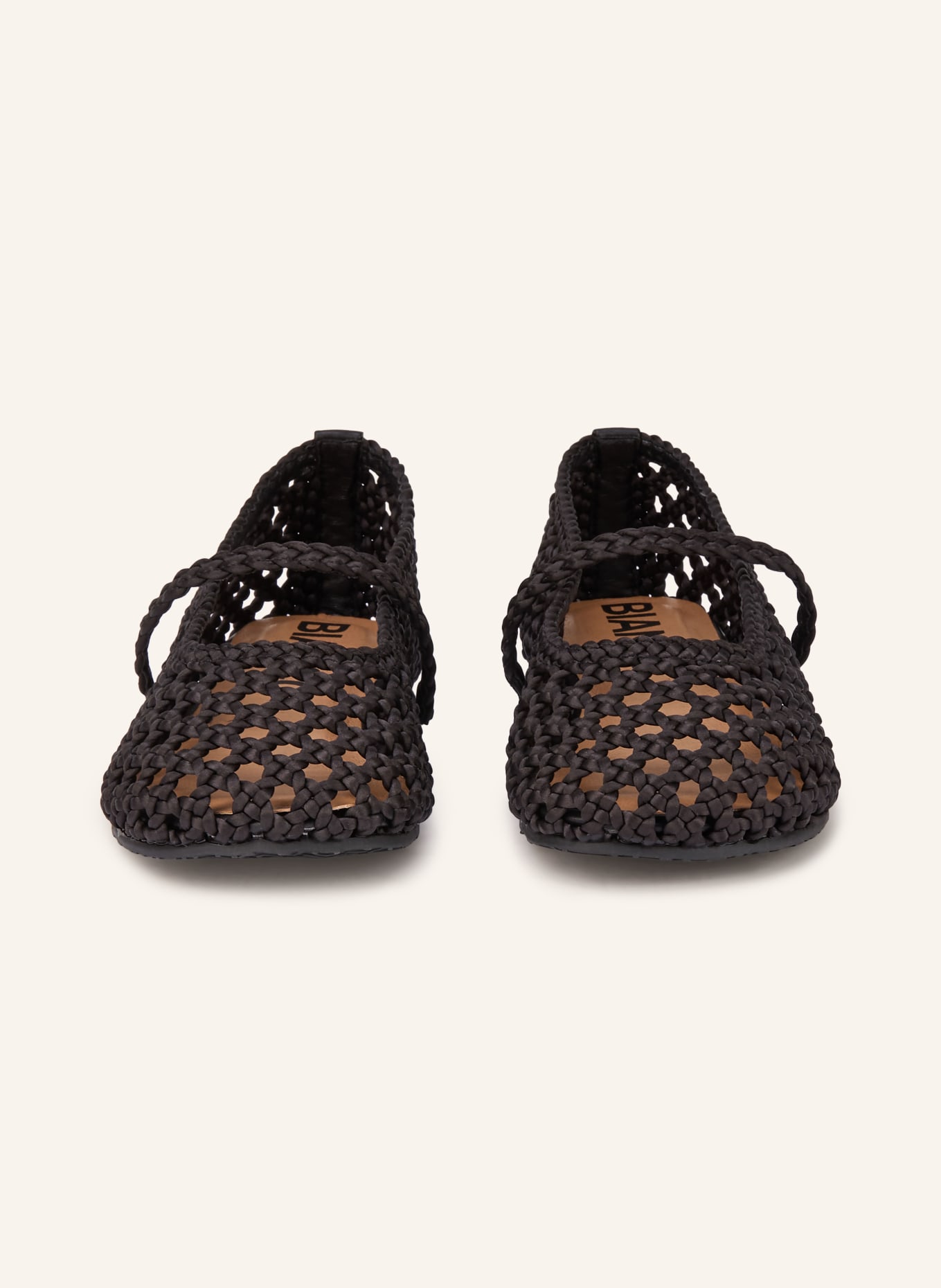 BIANCO Baleríny typu Mary Jane: ČERNÁ