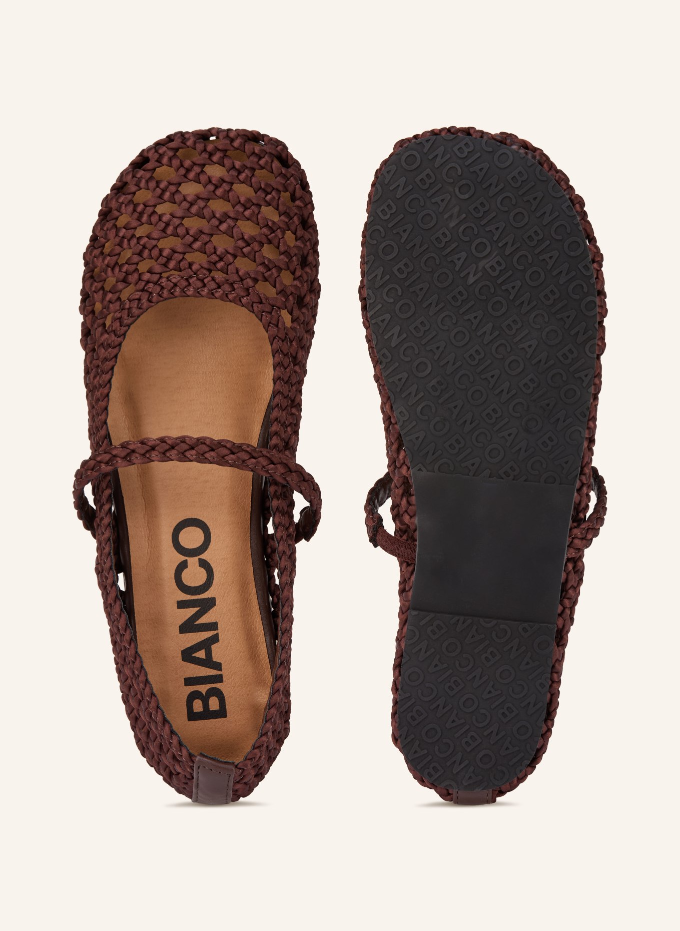 BIANCO Baleríny typu Mary Jane: TMAVĚ HNĚDÁ