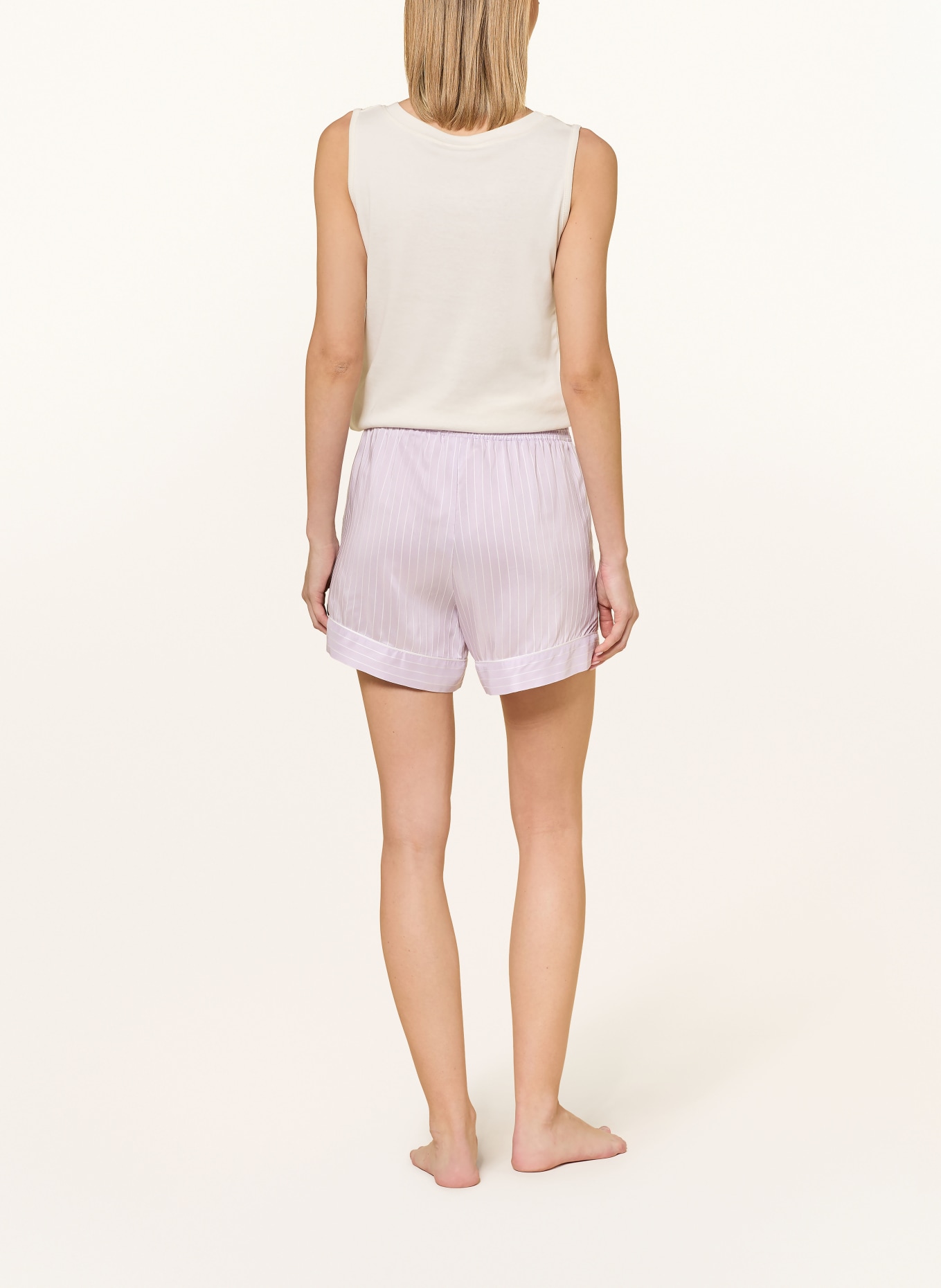 zimmerli Spací šortky FEMININE STRIPES: SVĚTLE FIALOVÁ / REŽNÁ