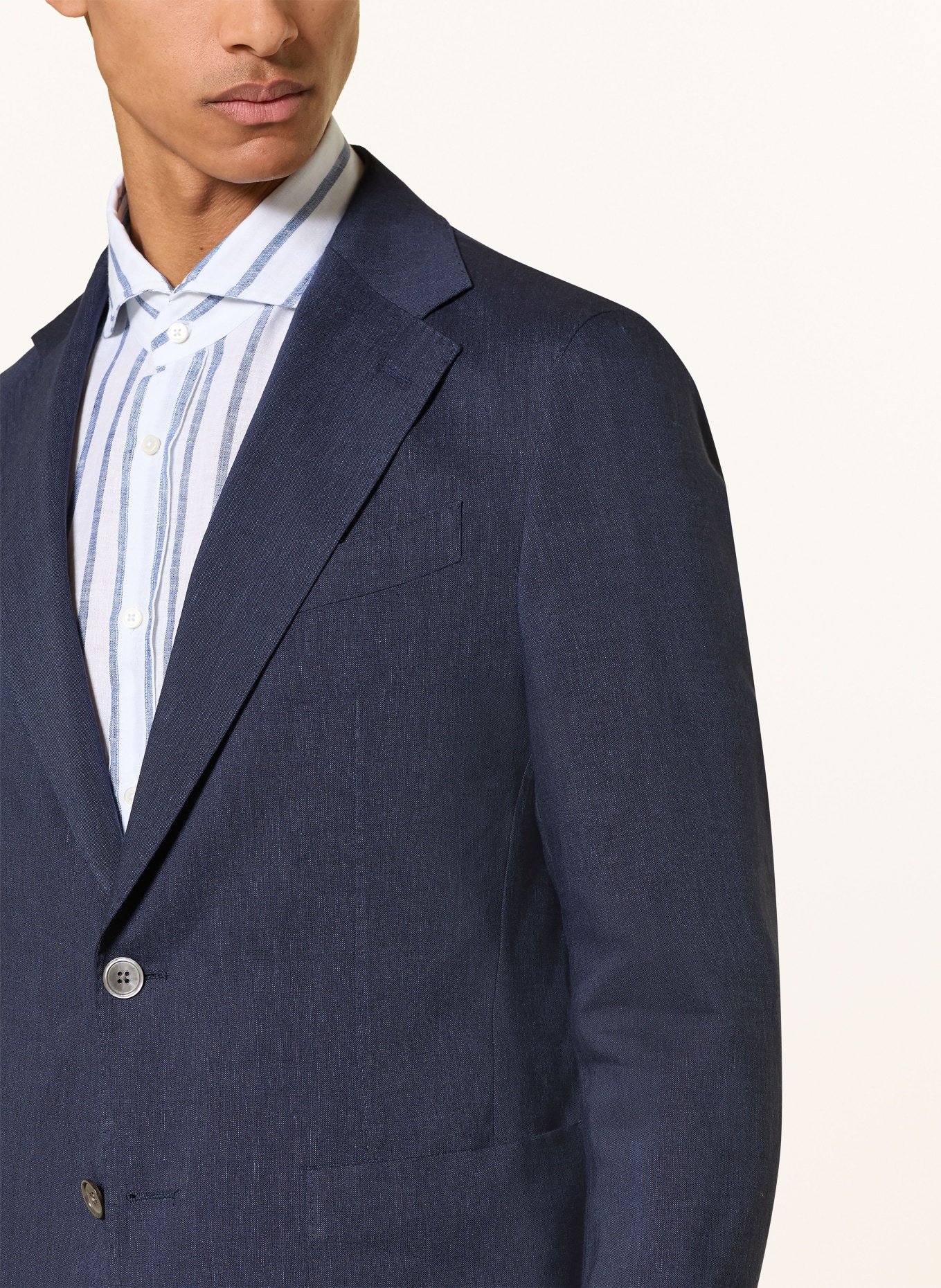 windsor. Veste de costume GIORNO coupe extra slim en lin: 410 Navy 410