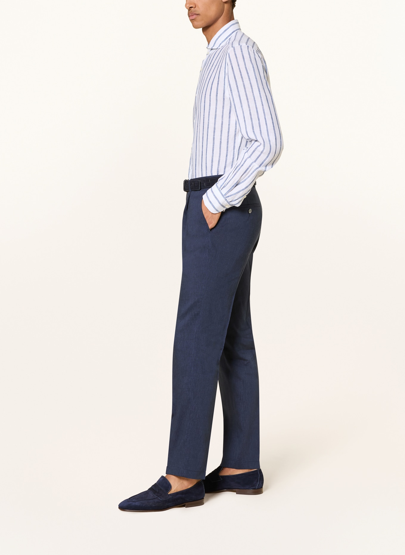 windsor. SILVI-pantalon met extra slanke pasvorm en linnen: 410 Navy 410
