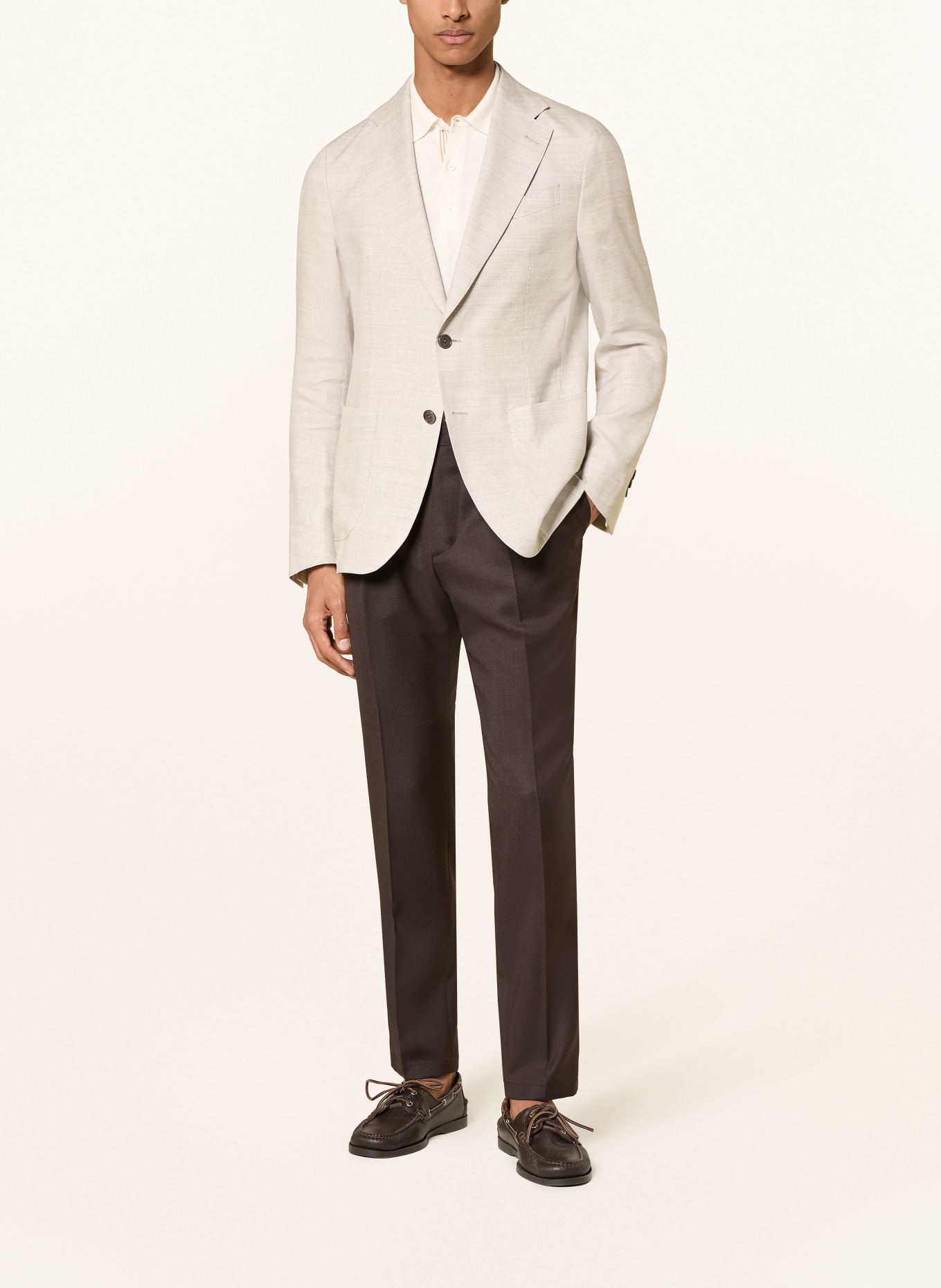 windsor. Marynarka GIORNO o kroju Extra Slim Fit z lnu: 260 Medium Beige 260