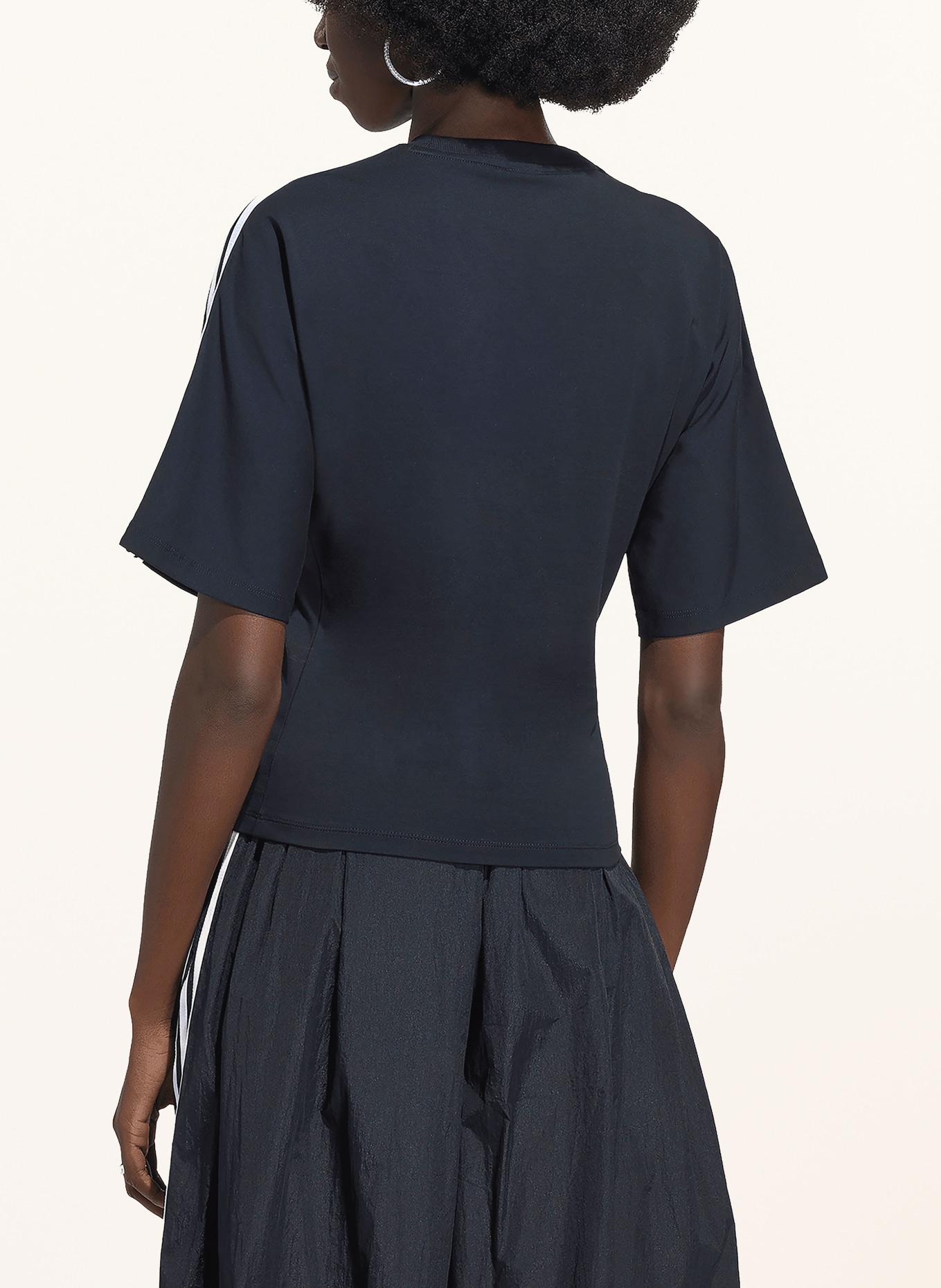 adidas Originals Tričko s pruhy: ČERNÁ / BÍLÁ