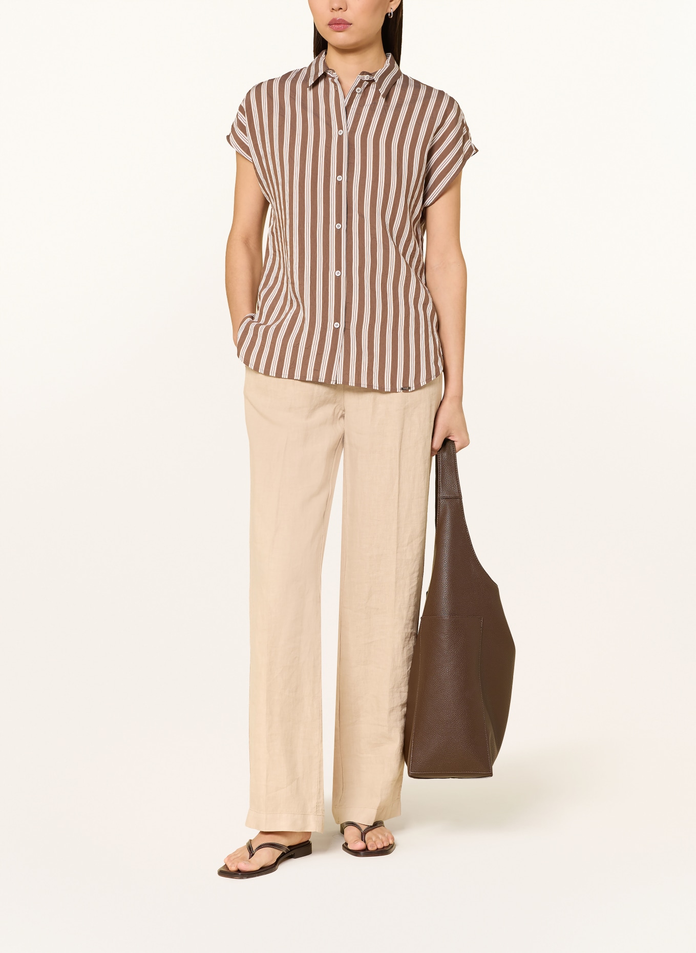 CINQUE Hemdbluse CIPANDA: TAUPE / BRAUN / CREME