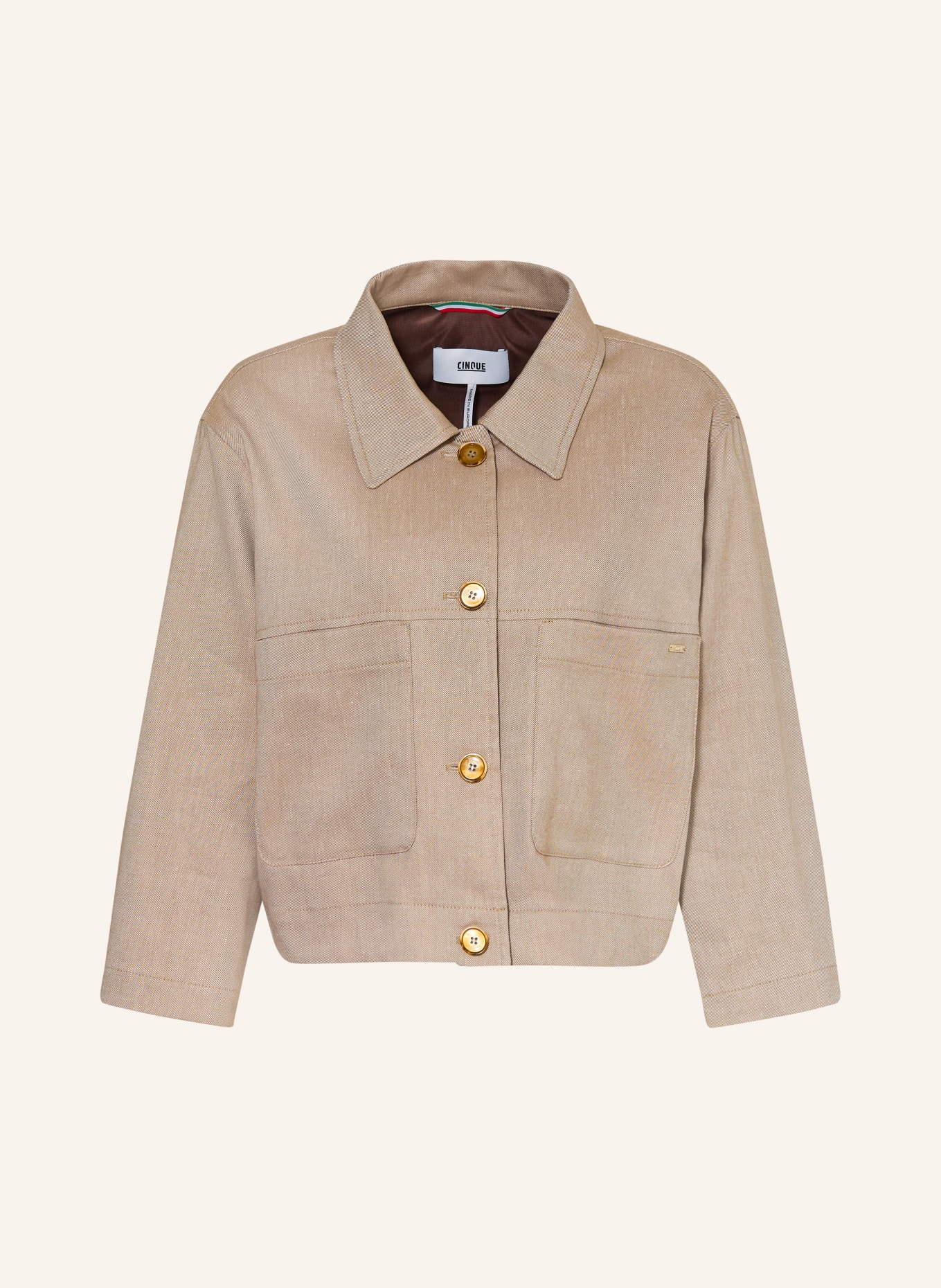 CINQUE Kastenjacke CILEDO mit 3/4-Arm: BEIGE / CREME