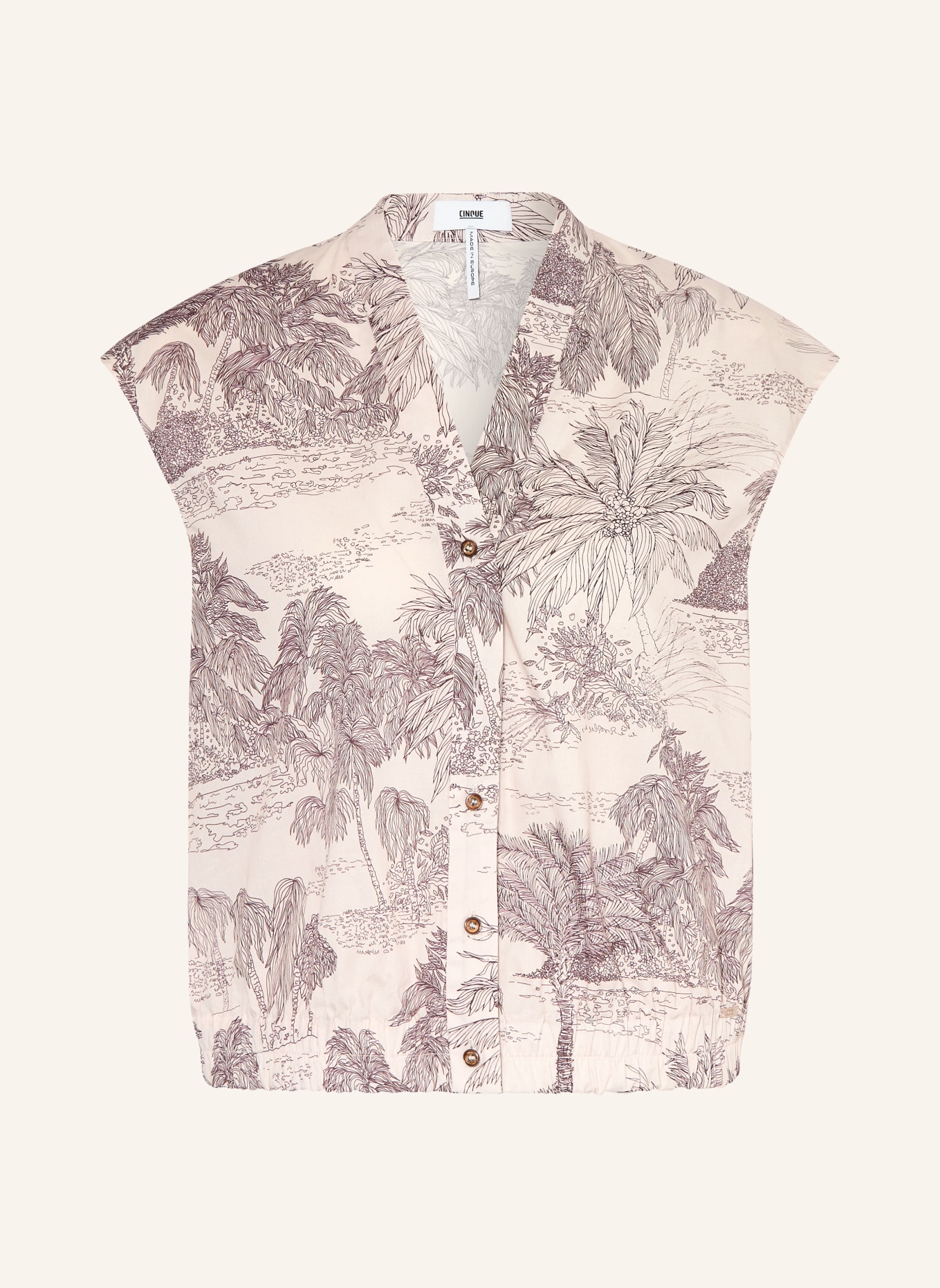 CINQUE Blusentop CIPELVINO: CREME / DUNKELBRAUN