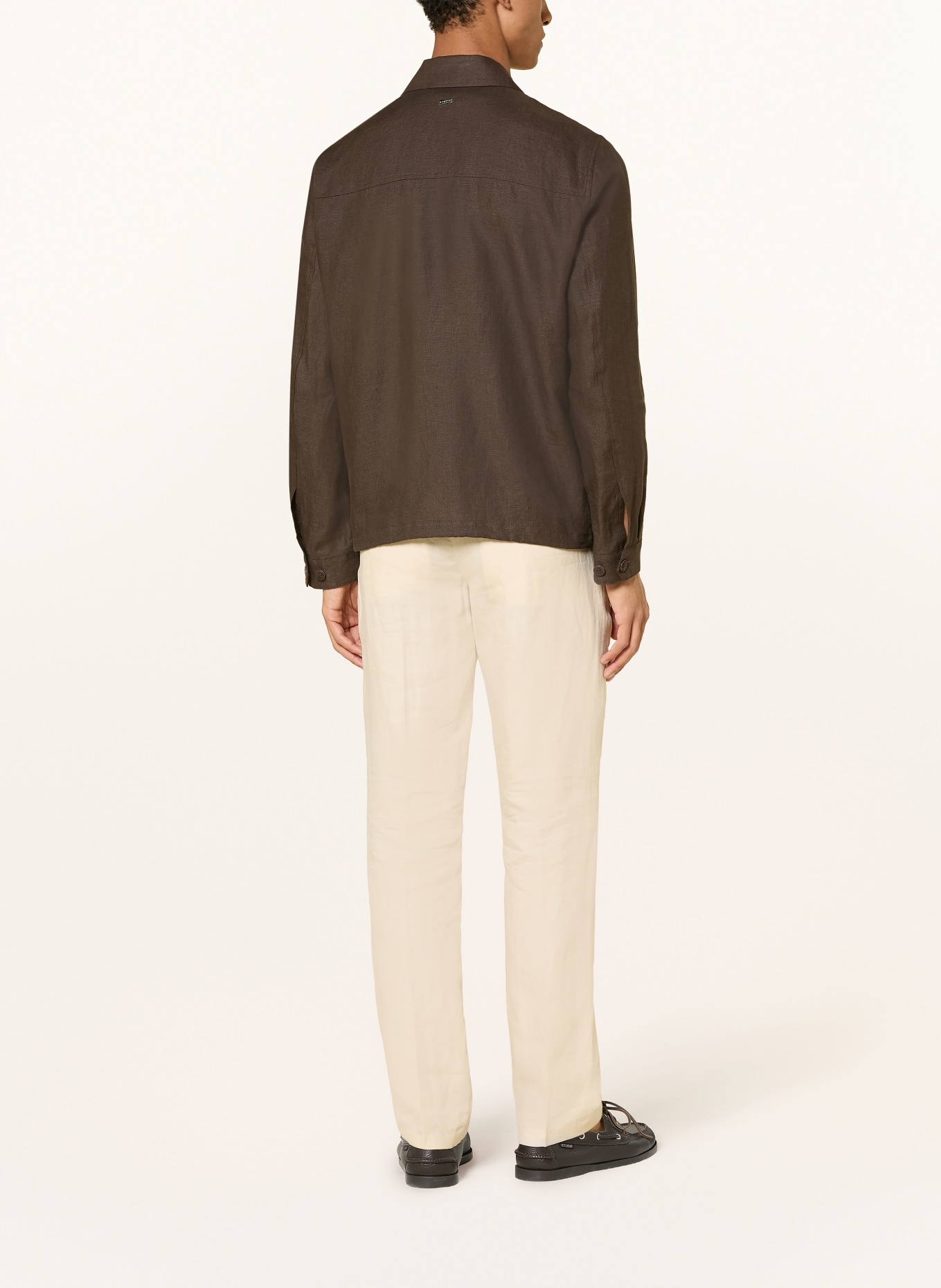 bugatti Blouson en lin: MARRON FONCÉ